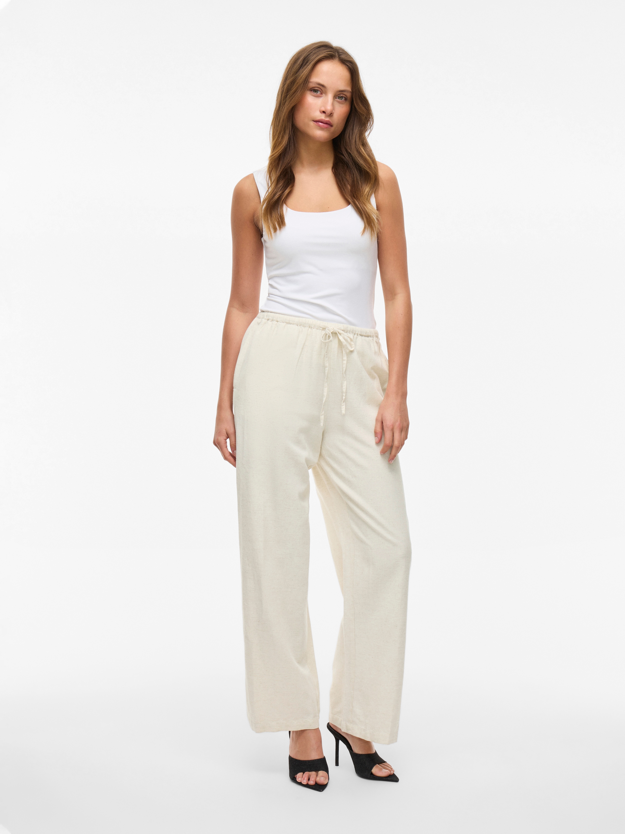 Vila Schlupfhose »VIPRISILLA RW PANTS - NOOS«  Sommerhose, mit Leinen