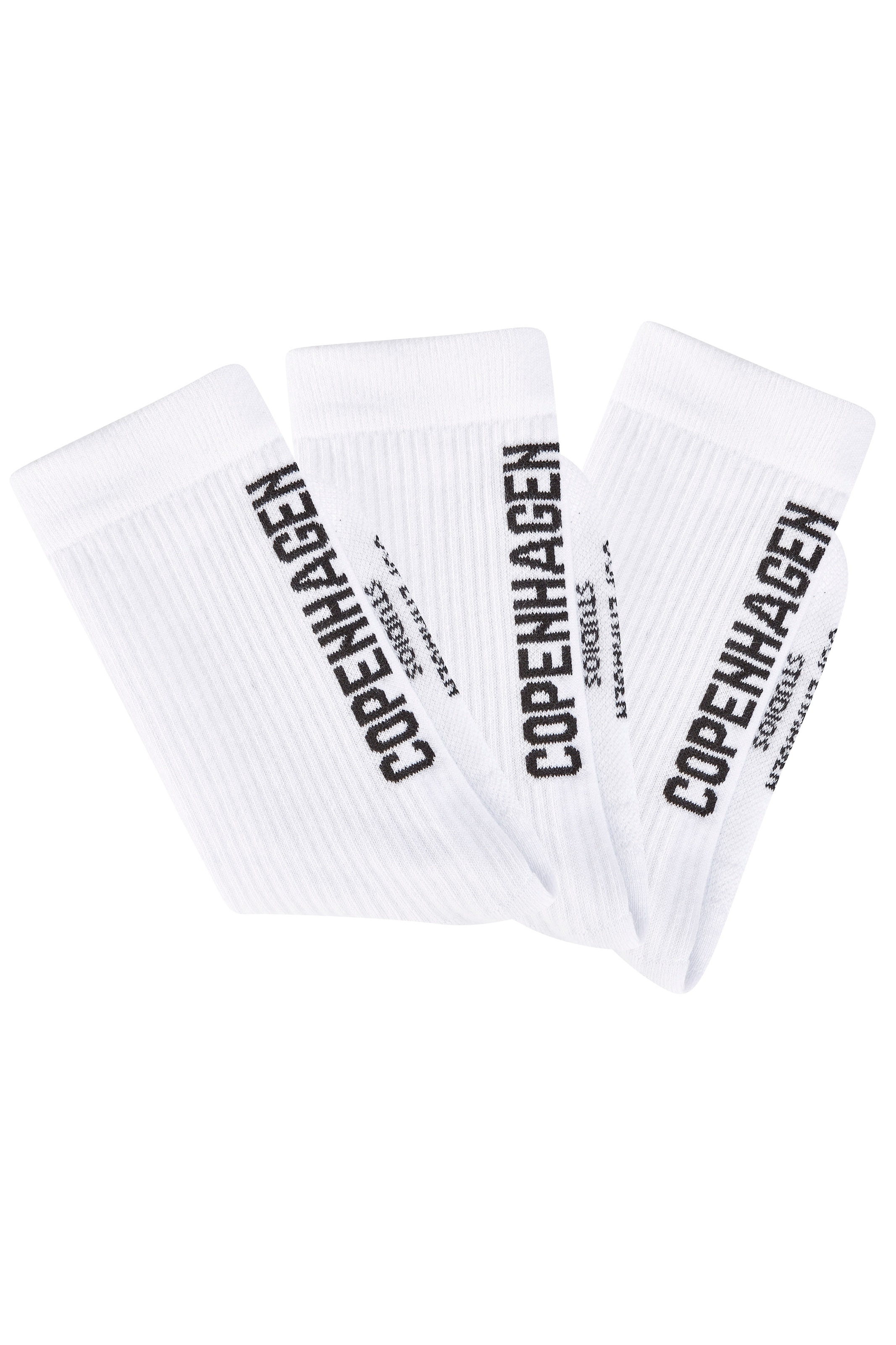 Copenhagen Studios Tennissocken, (Packung, 3 Paar), mit großem Schriftzug