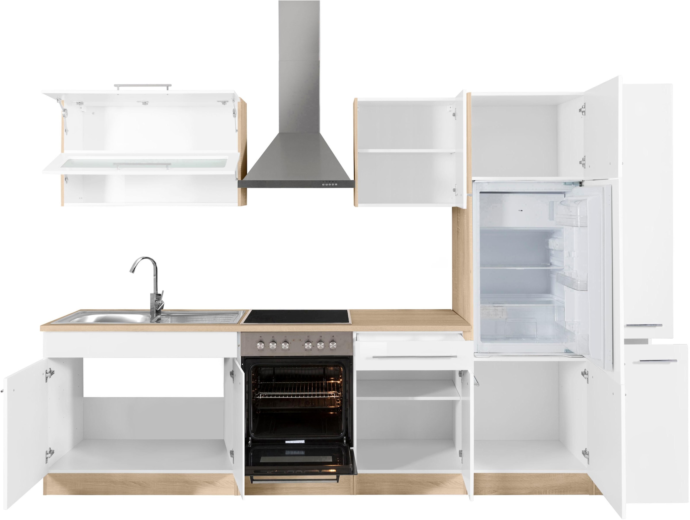 KOCHSTATION Küchenzeile »KS-Eton«, mit E-Geräten, Breite 300 cm