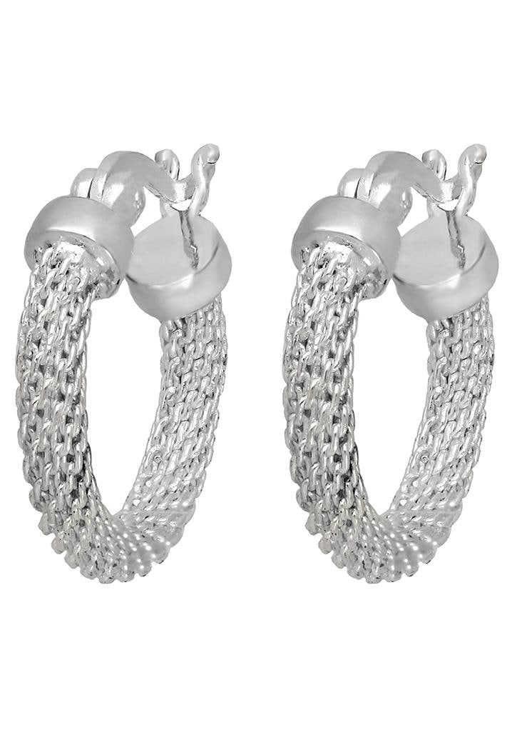 Firetti Paar Creolen »Schmuck Geschenk Silber 925 Strukturiert rhodiniert«