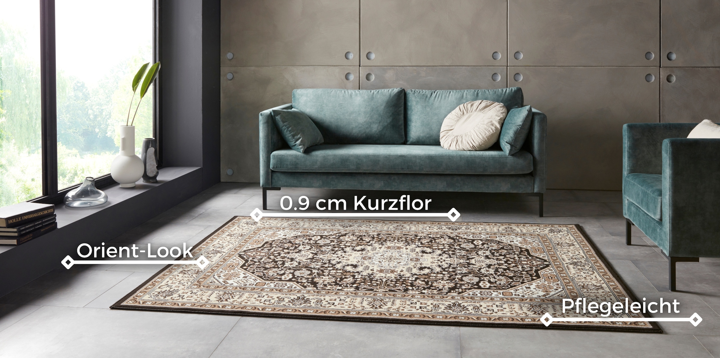 HANSE Home Teppich »Skazar Isfahan«, rechteckig, 9 mm Höhe, Kurzflor, Orient, Läufer, Vintage, Esszimmer, Wohnzimmer, Flur