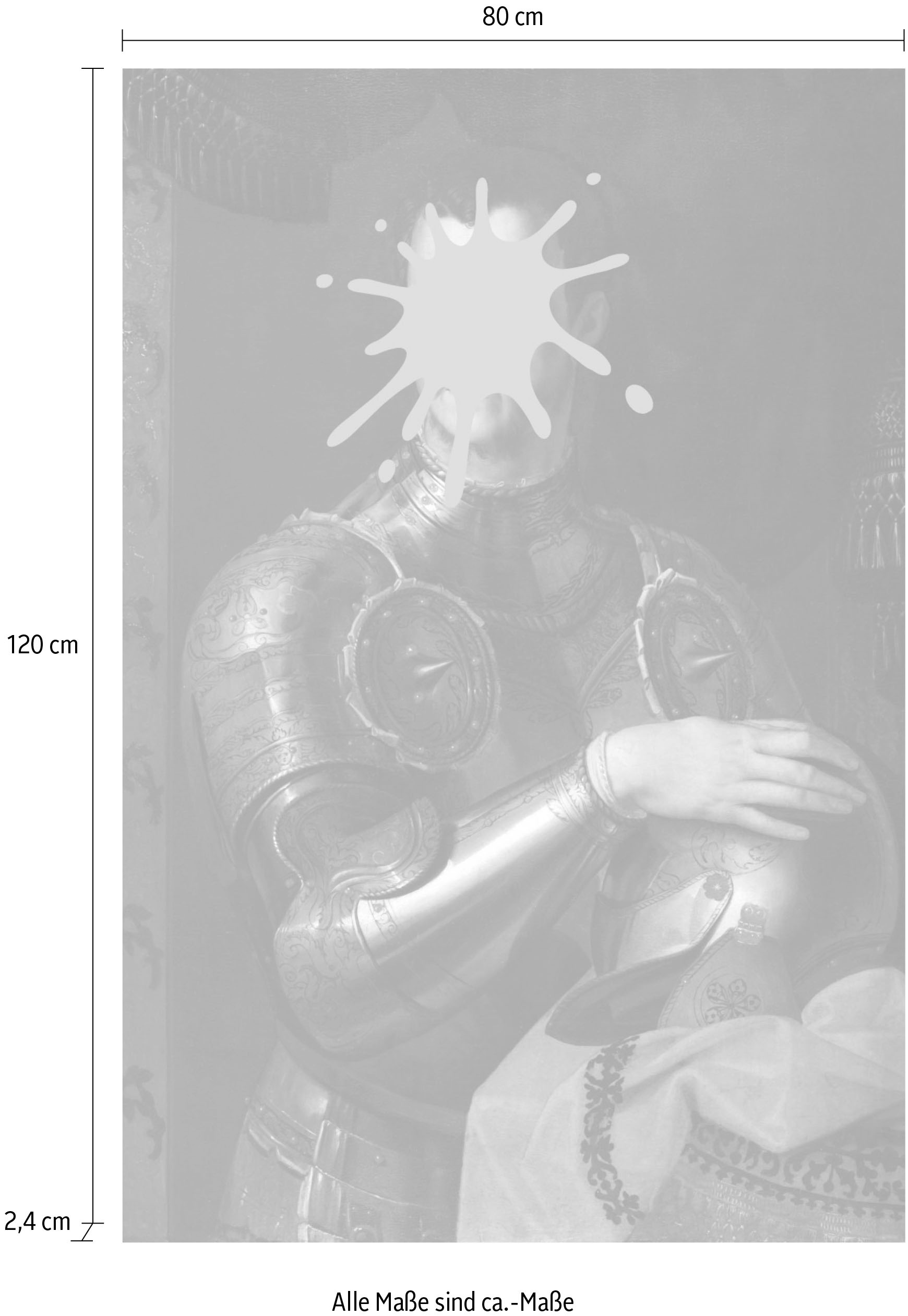 queence Acrylglasbild »Ritter mit Farbklecks« Bilder von Männern | Formen | Gemälde | Historische Persönlichkeiten | Kunst | Mann | Ritter Fine Art-Print in Galeriequalität