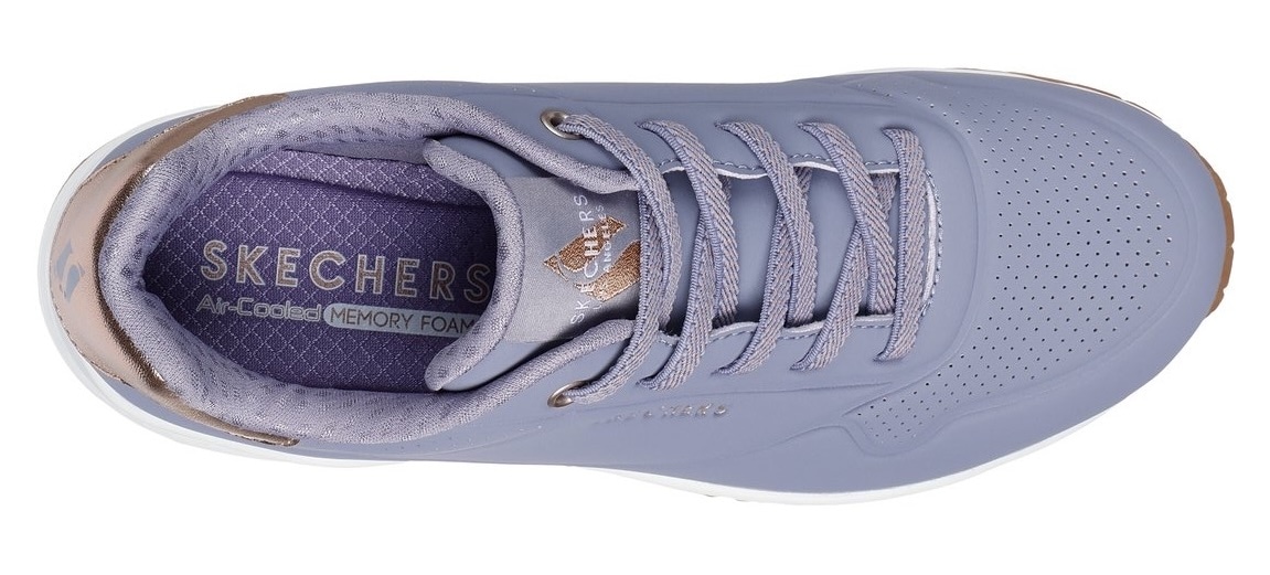 Skechers Slip-On Sneaker »UNO SHIMMER AWAY«  Slipper, Freizeitschuh, Plateausneaker mit modischem Keilabsatz