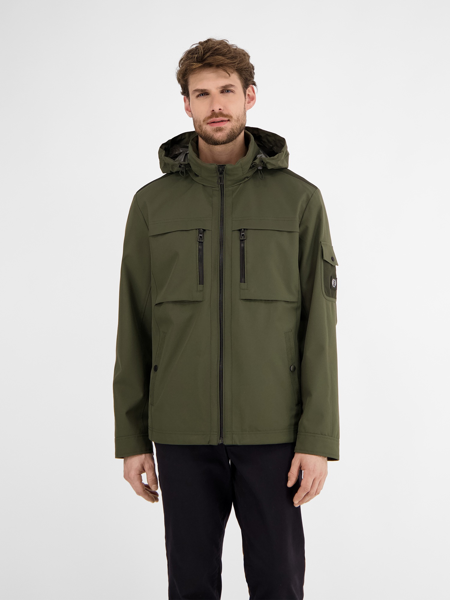 LERROS Outdoorjacke »LERROS Shell-Blouson mit Kapuze«, mit Kapuze, Wasser- und windabweisend, atmungsaktiv