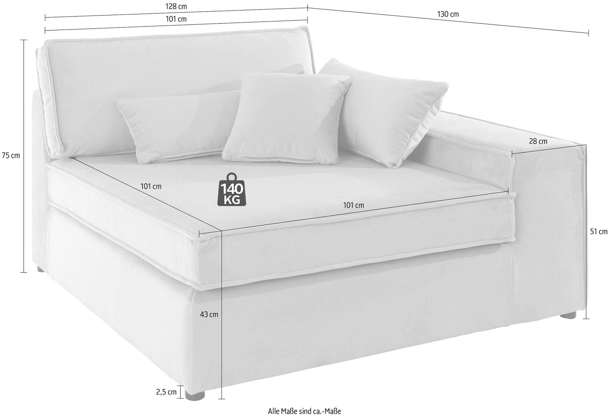 RAUM.ID Sofaelement »Enid«, als Teil eines Modulsofas, fester Sitzkomfort