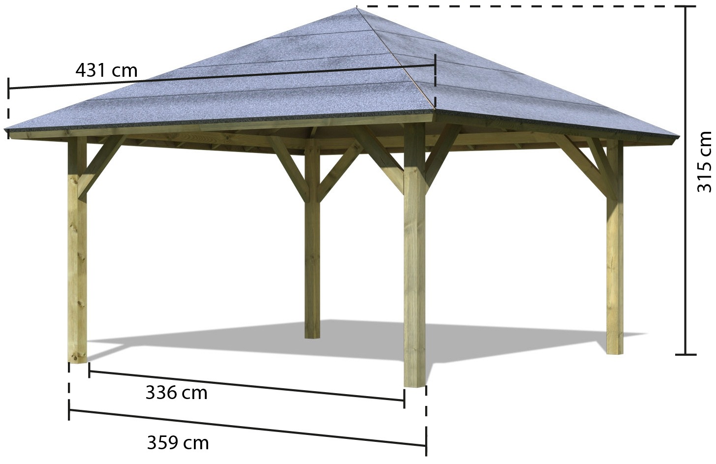 Karibu Pavillon »Kirn 1« BxTxH: 431x431x315 cm