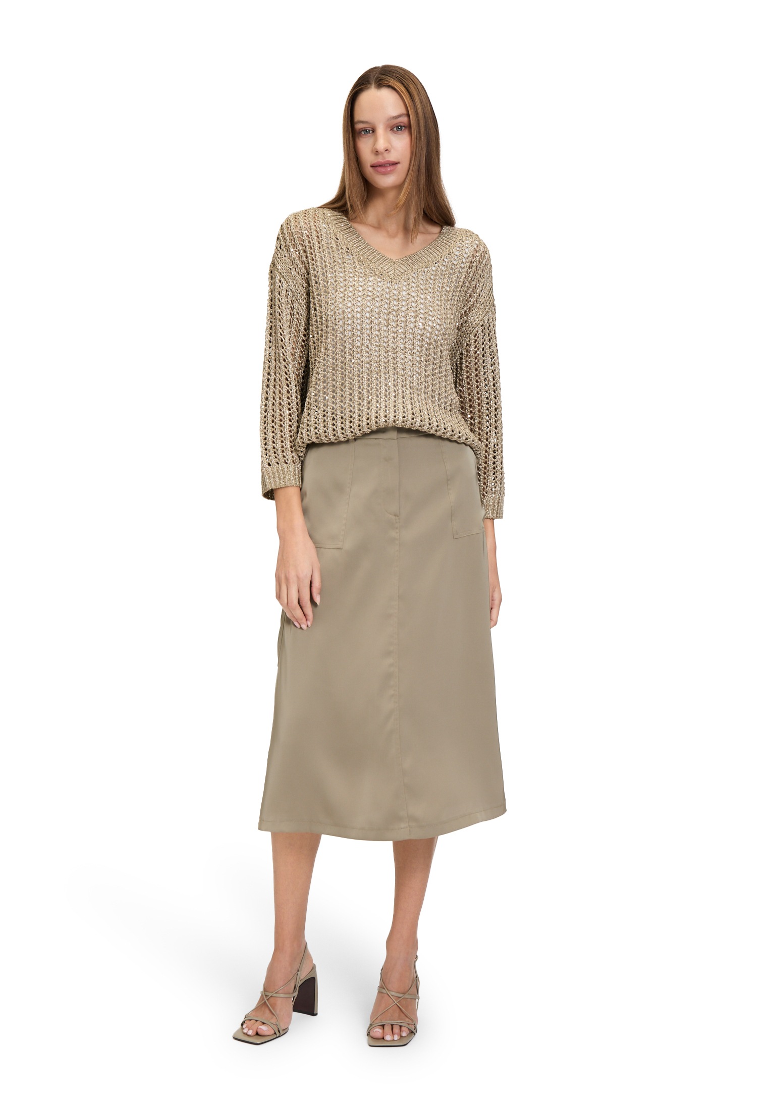 Betty Barclay Rundhalspullover »Lochstrick-Pullover mit Pailletten«