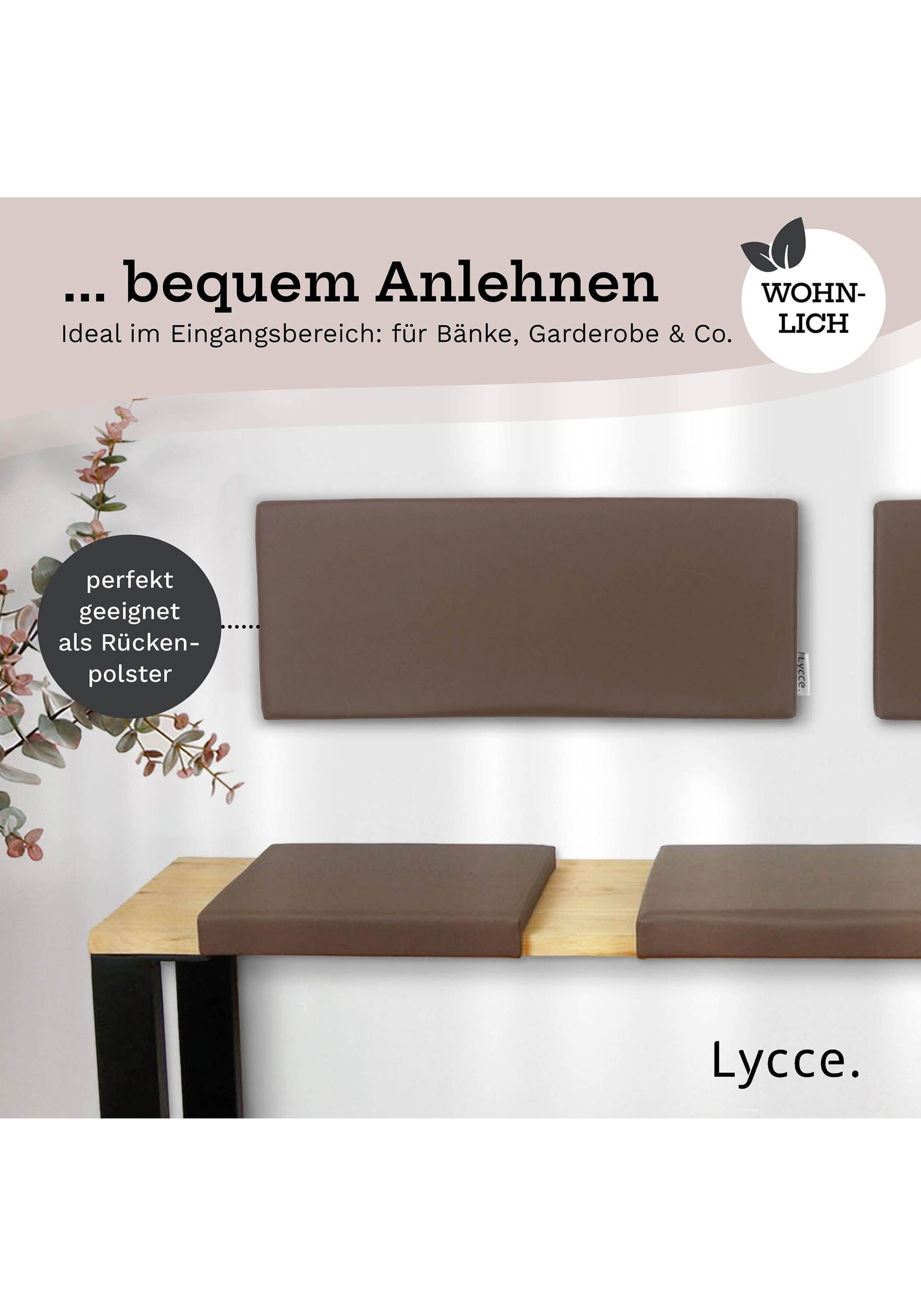 Lycce Rückenkissen »Wandkissen Wandkissen Kunstleder 1er Pack«