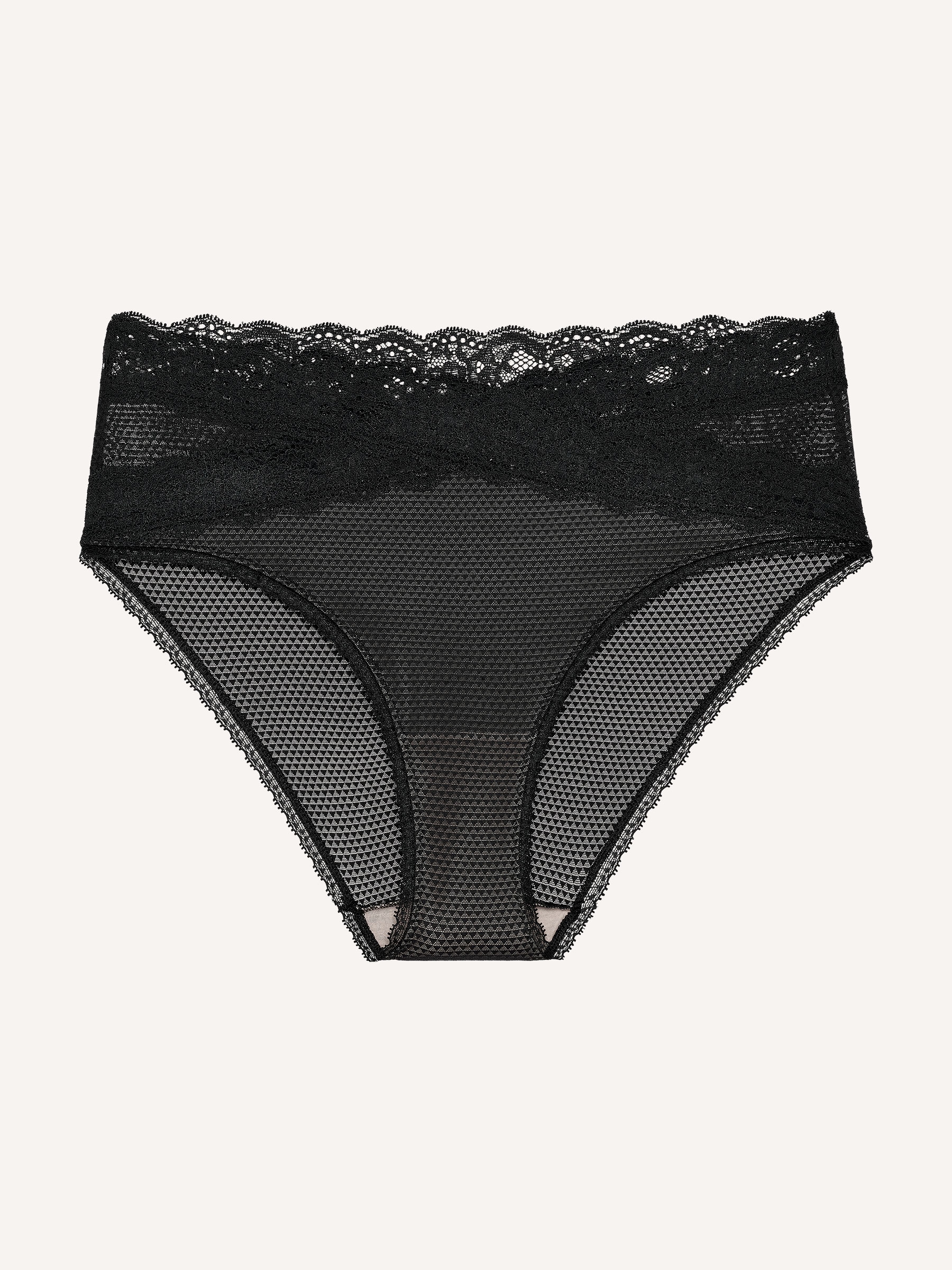 PASSIONATA Slip »BROOKLYN« hoch tailliert, grafischer Tüll und femininer Blumenspitze