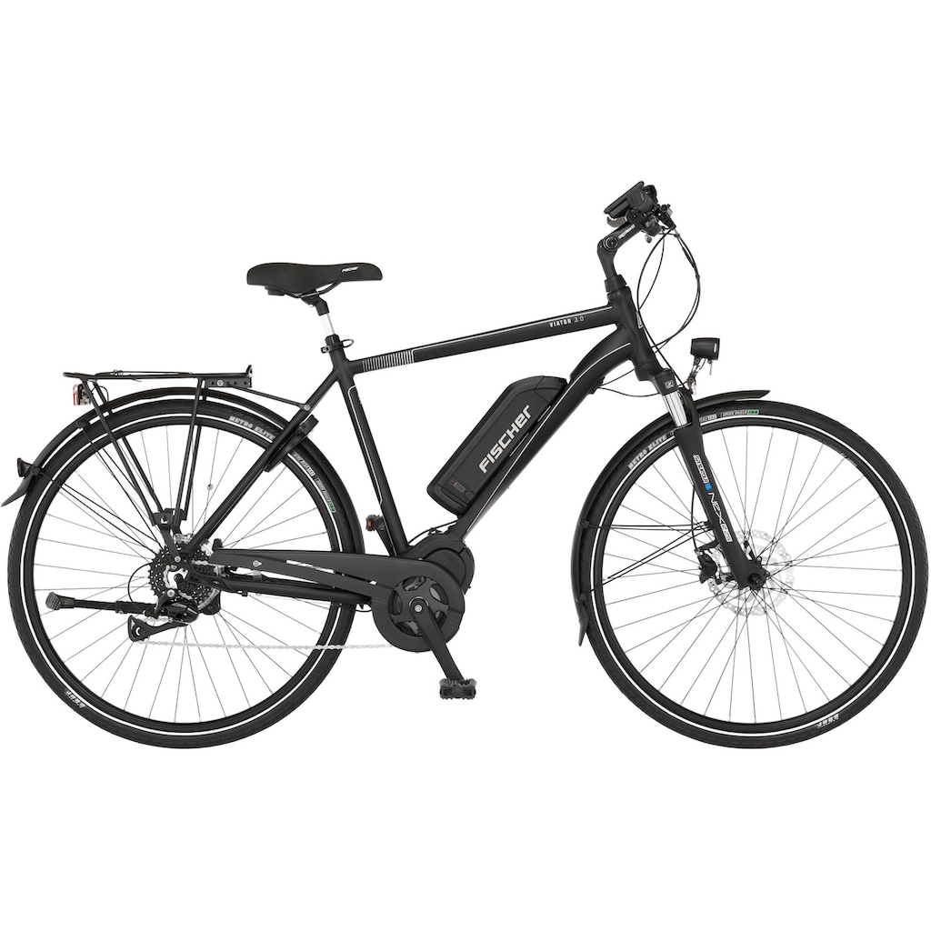 FISCHER Fahrrad E-Bike »VIATOR 3.0 Herren 55«, 8 Gang, Shimano, Acera, Mittelmotor 250 W, (mit Faltschloss)