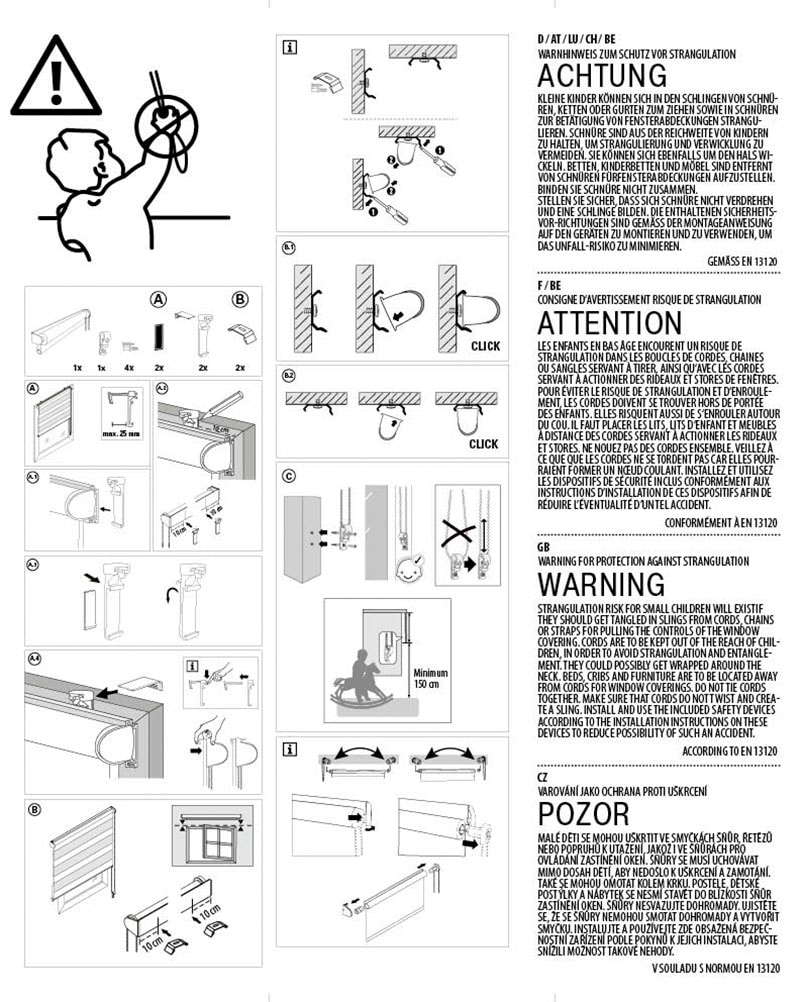 GARDINIA Seitenzugrollo »EASYFIX Doppelrollo mit Montageschiene« blickdicht ohne Bohren Schraubmontage möglich