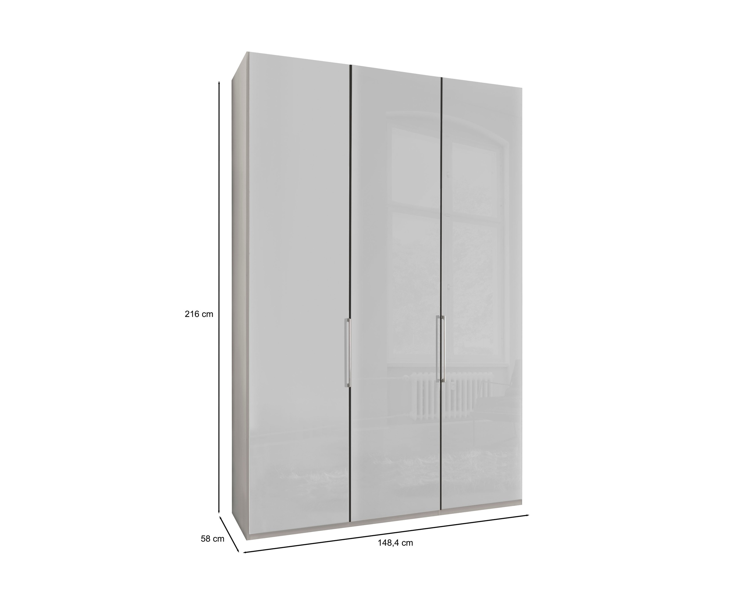 WIEMANN Falttürenschrank »Monaco« mit Glasfront sowie hochwertigen Beschlägen