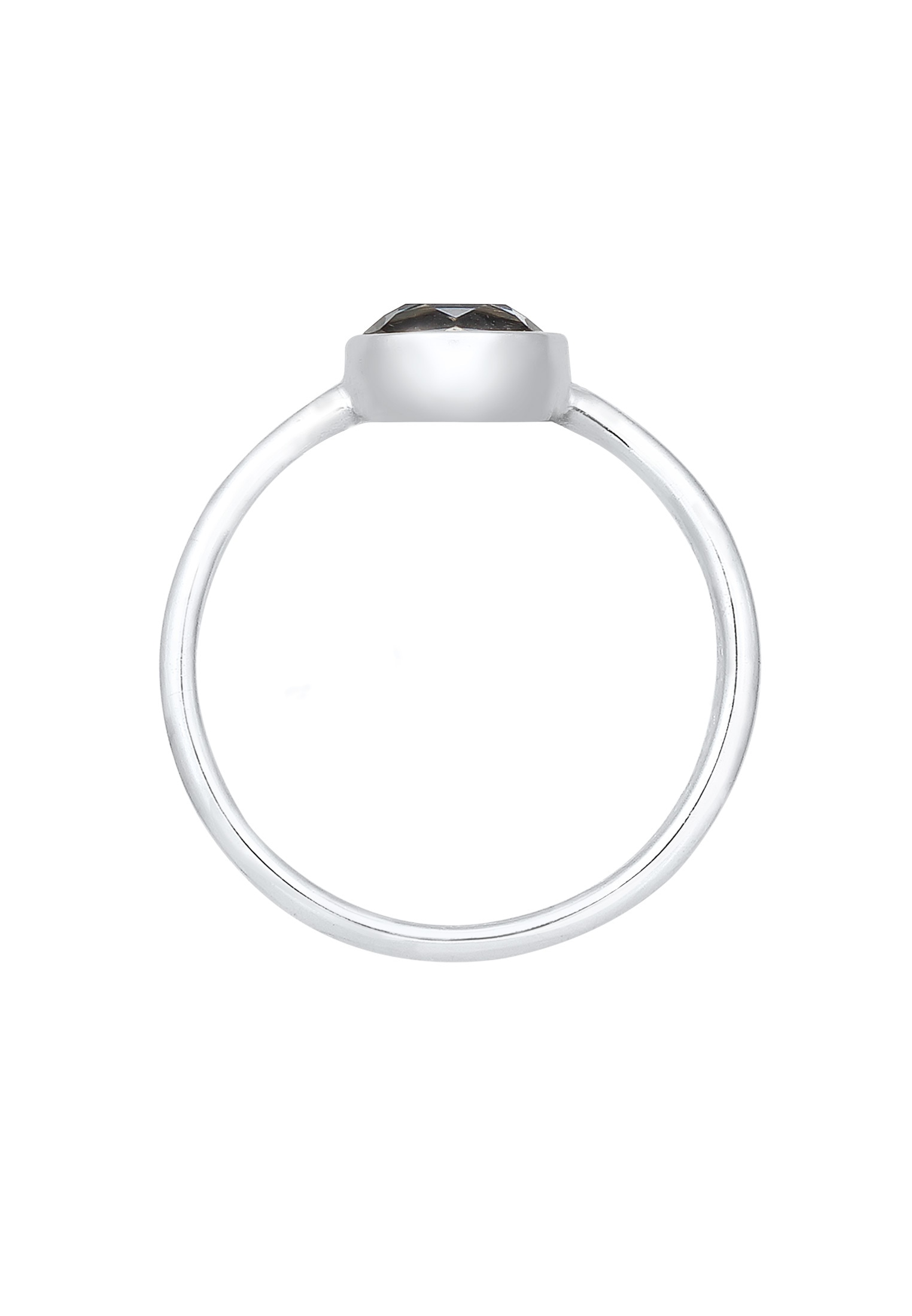 Elli Verlobungsring »Ring Oval Glas Kristalle Grau 925 Sterling Silber«