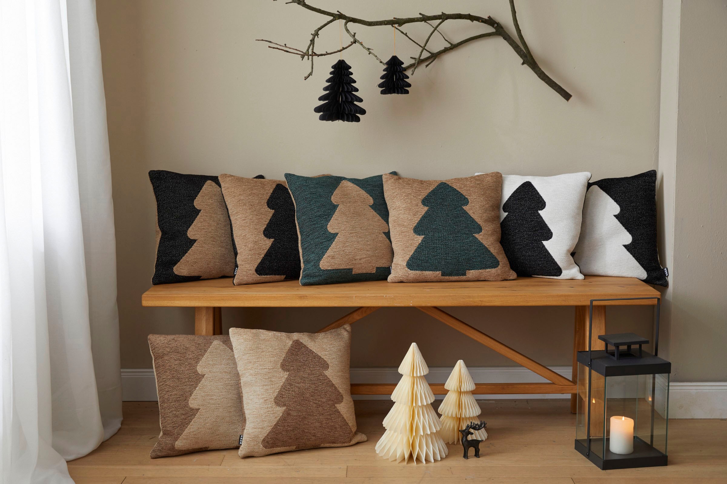 H.O.C.K. Dekokissen »X-Mas Tree« Weihnachtszeit, Tannenbaum, inkl. Füllung, Bezug mit Reißverschluss