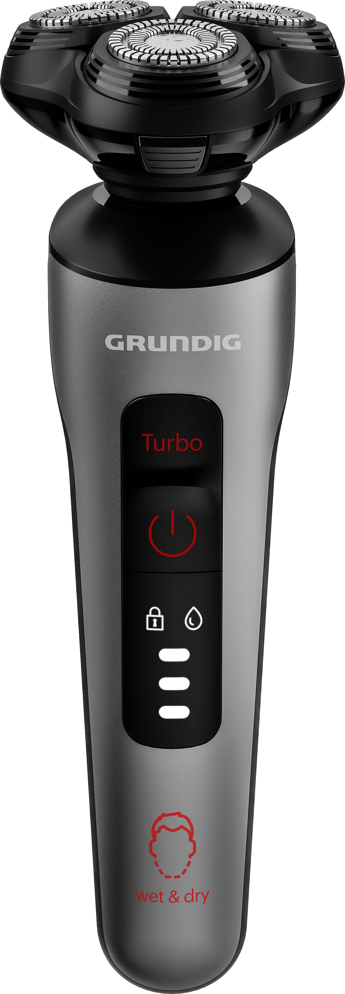 Grundig MS 8130 Wechselstrom/Batterie Nass & Trocken Schwarz, Grau, Rot
