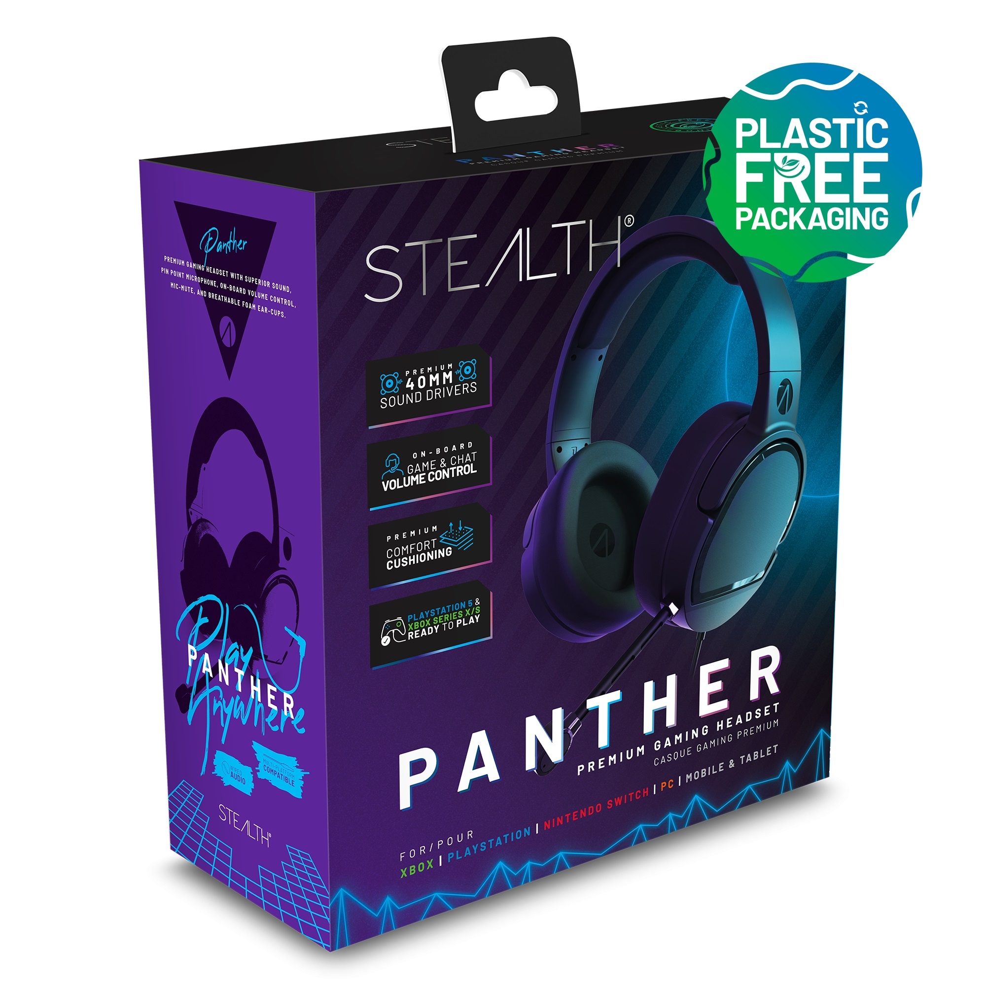 Stealth Gaming-Headset »Panther Gaming Headset«, Plastikfreie Verpackung