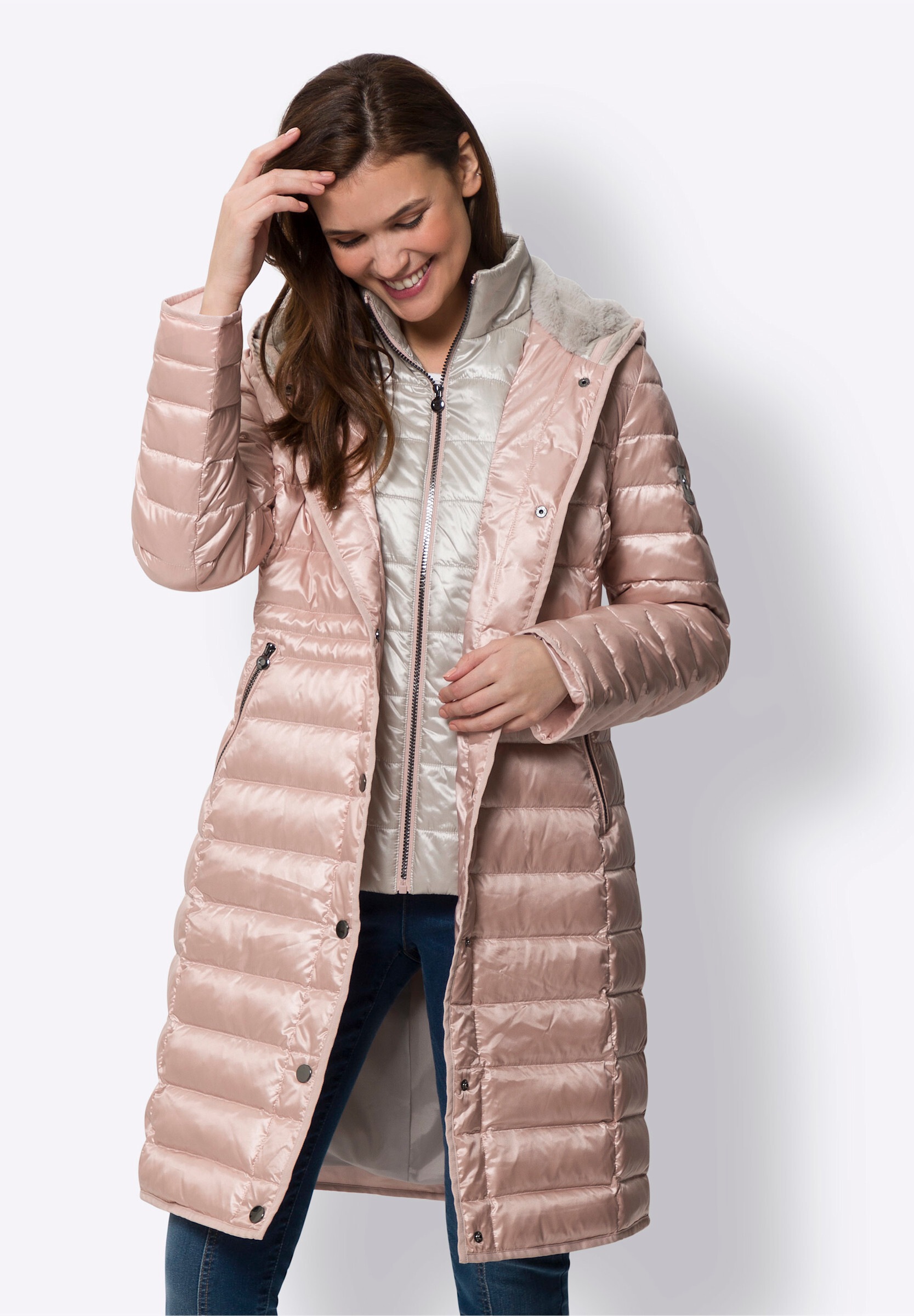 heine Steppjacke »Mantel Steppmantel mit Daunen-Feder-Füllung« mit Kapuze