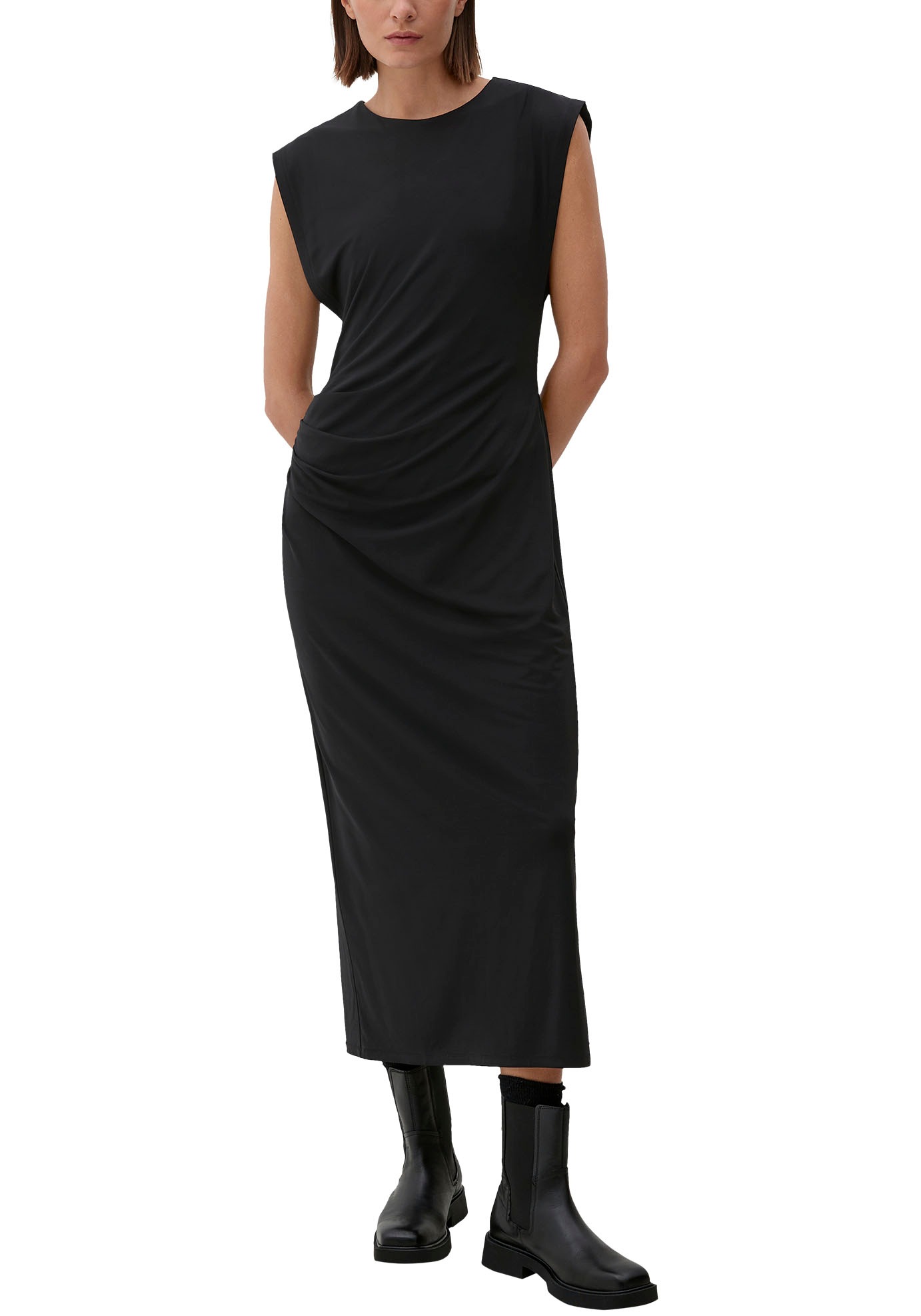 s.Oliver BLACK LABEL Maxikleid mit Raffung
