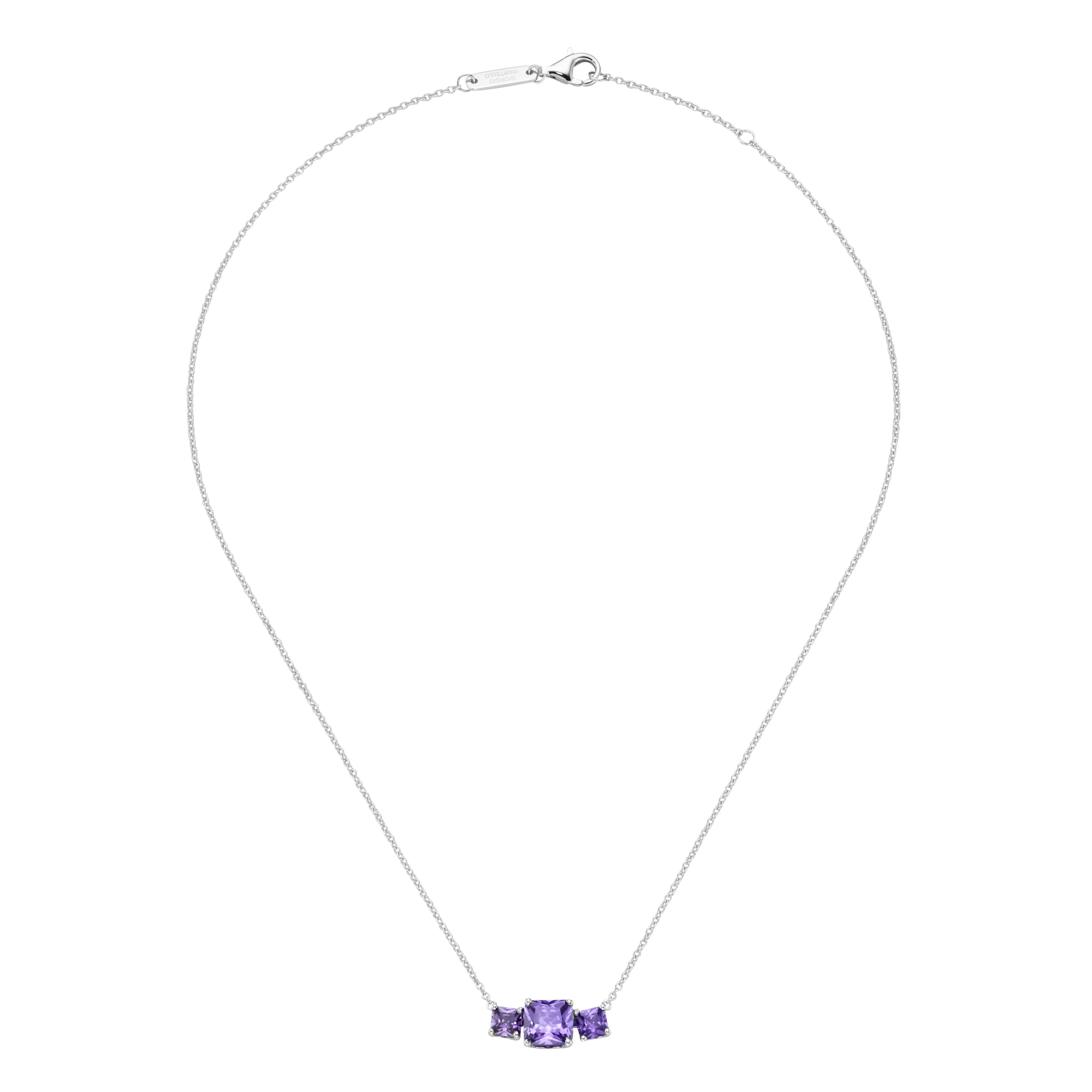 GIORGIO MARTELLO MILANO Collier »Collier Mittelteil mit lila Zirkonia, Silber 925«
