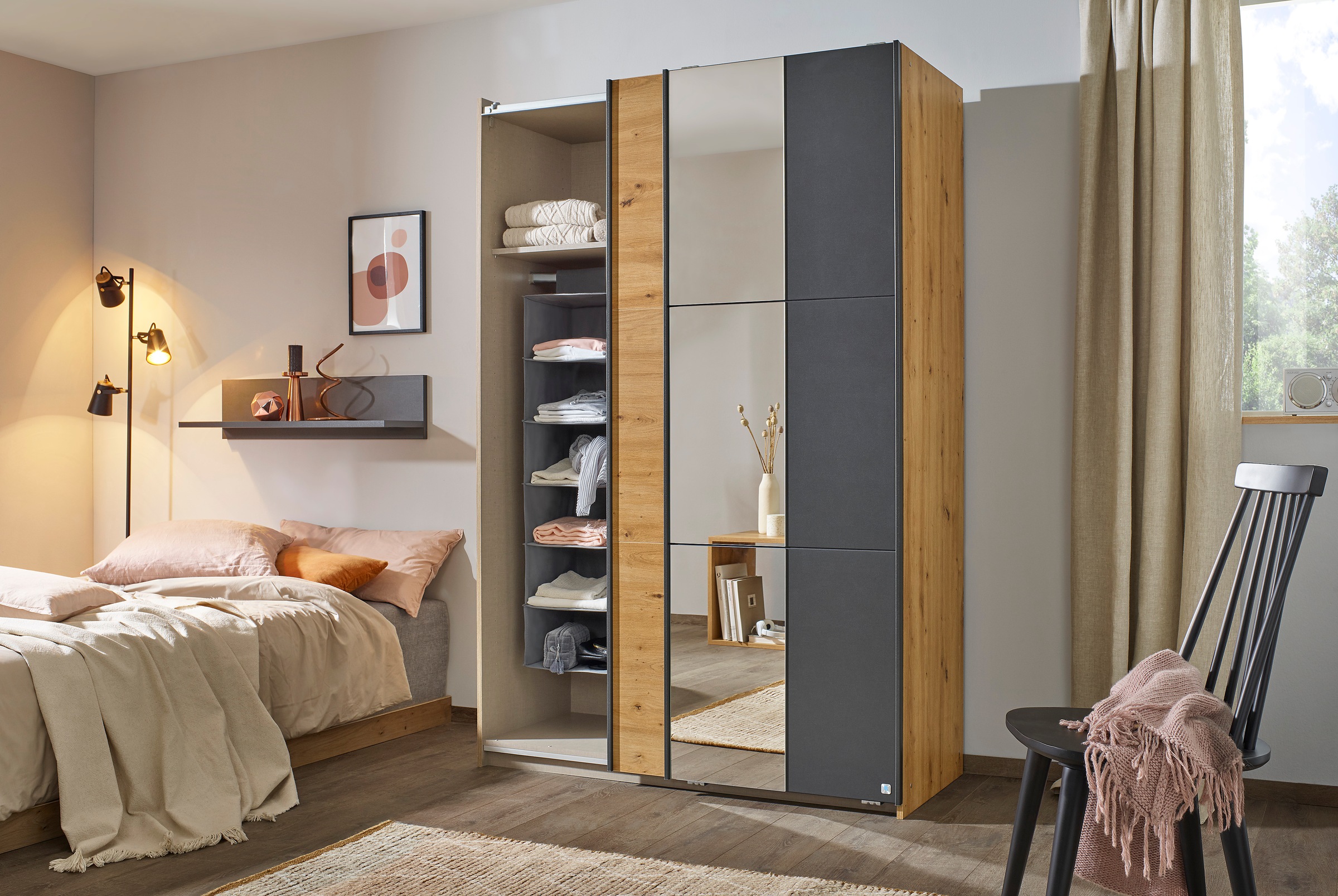 rauch Schwebetürenschrank »Kleiderschrank Schrank Garderobe Wäscheschrank DRAX«, optional mit Spiegel MADE IN GERMANY