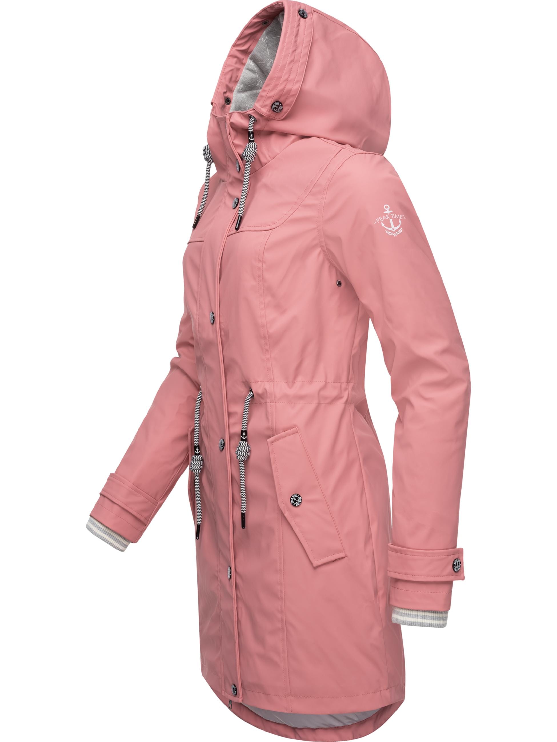 PEAK TIME Regenmantel »Regenjacke L60042«, stylisch taillierter Regenmantel für Damen