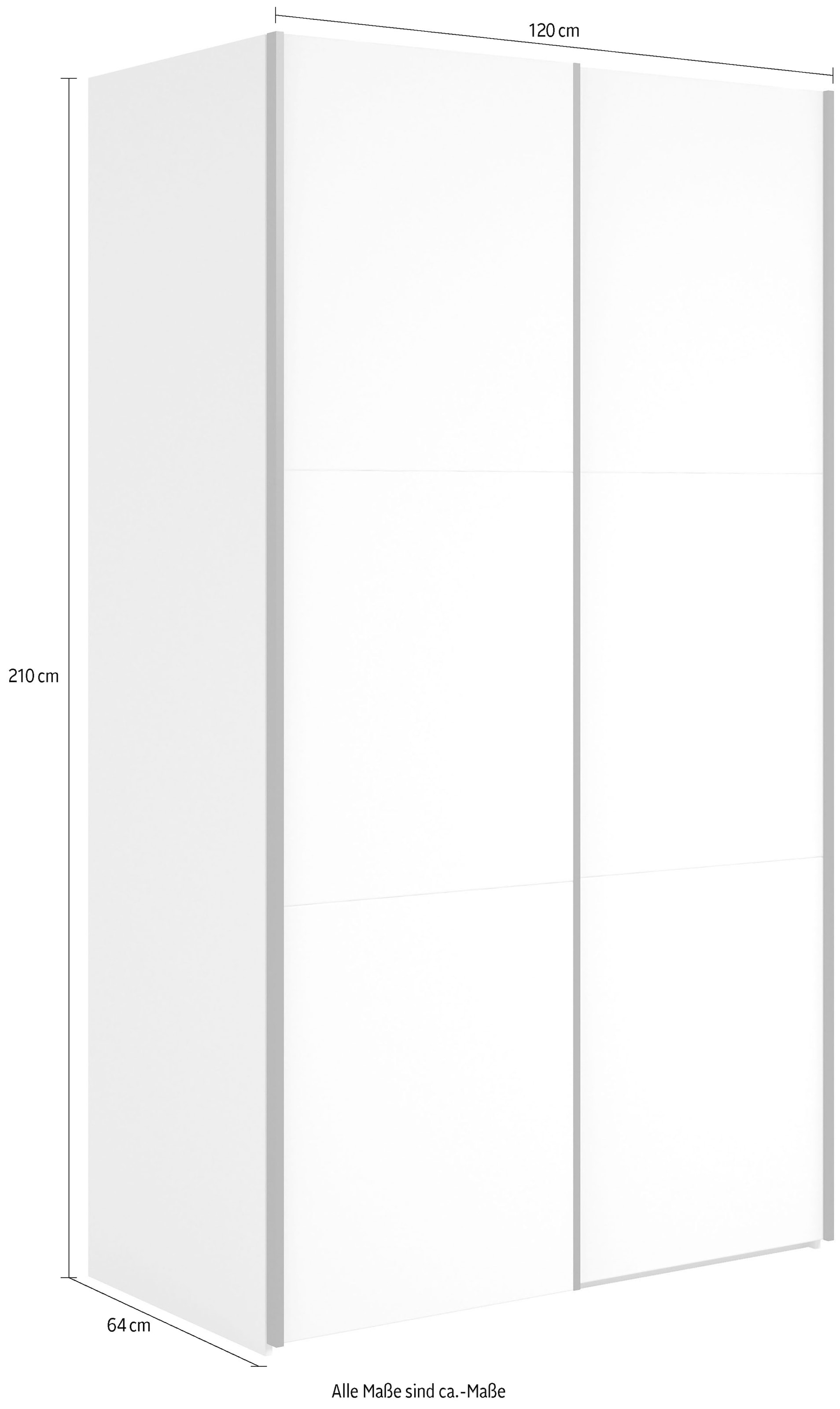 INOSIGN Kleiderschrank »Eastvale, 120x64x210cm, ideal für kleine Räume oder Nischen«, Schrank mit Schwebetüren, FSC-zertifiziert, Metallgriffe