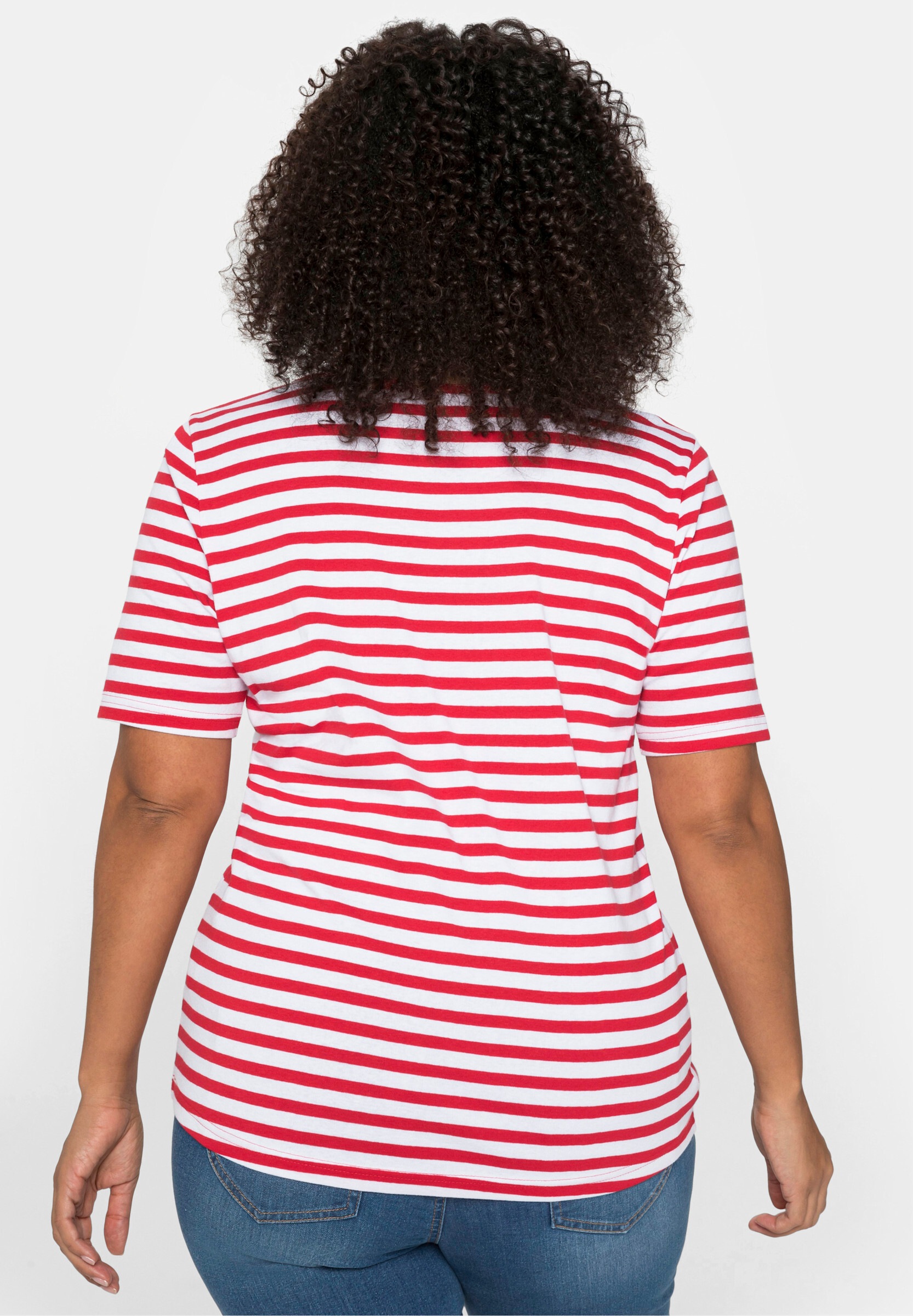Sheego T-Shirt »T-Shirt Streifenshirt mit Rundhalsausschnitt«
