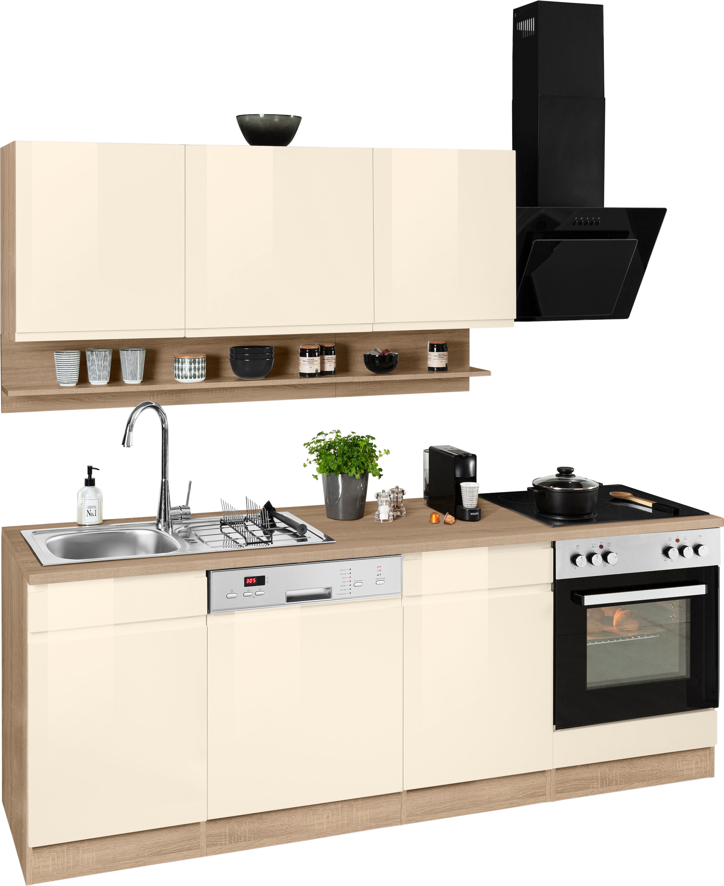 KOCHSTATION Küchenzeile »KS-Virginia« Breite 220 cm, wahlweise mit oder ohne E-Geräte