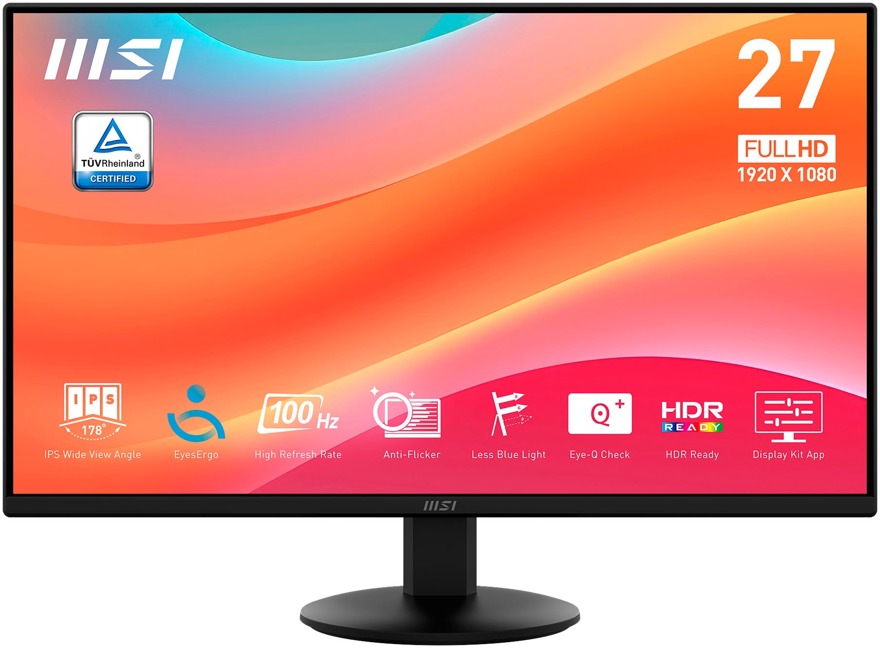 GAMEMAX PC-Komplettsystem »MegaDeal Edge 2854« 27 ″ AMD Ryzen 3 Radeon Graphics 16 GB RAM 480 GB SSD Windows 11 + MSI PRO MP272L LCD-Monitor, 69 cm (27")