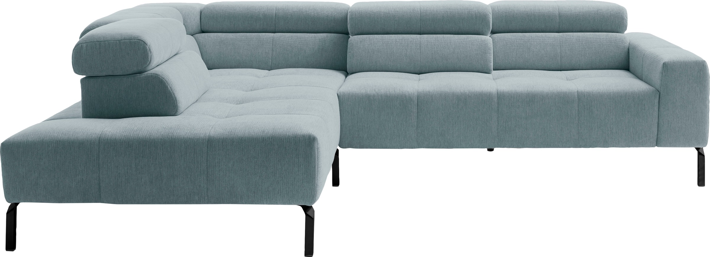 Home affaire Ecksofa »Claya Move, L-Form, Kopf- & Rückenverstellung, Breite 282 cm« Moderne Steppung, weicher Polsteraufbau & saugroboterfreundliche Höhe