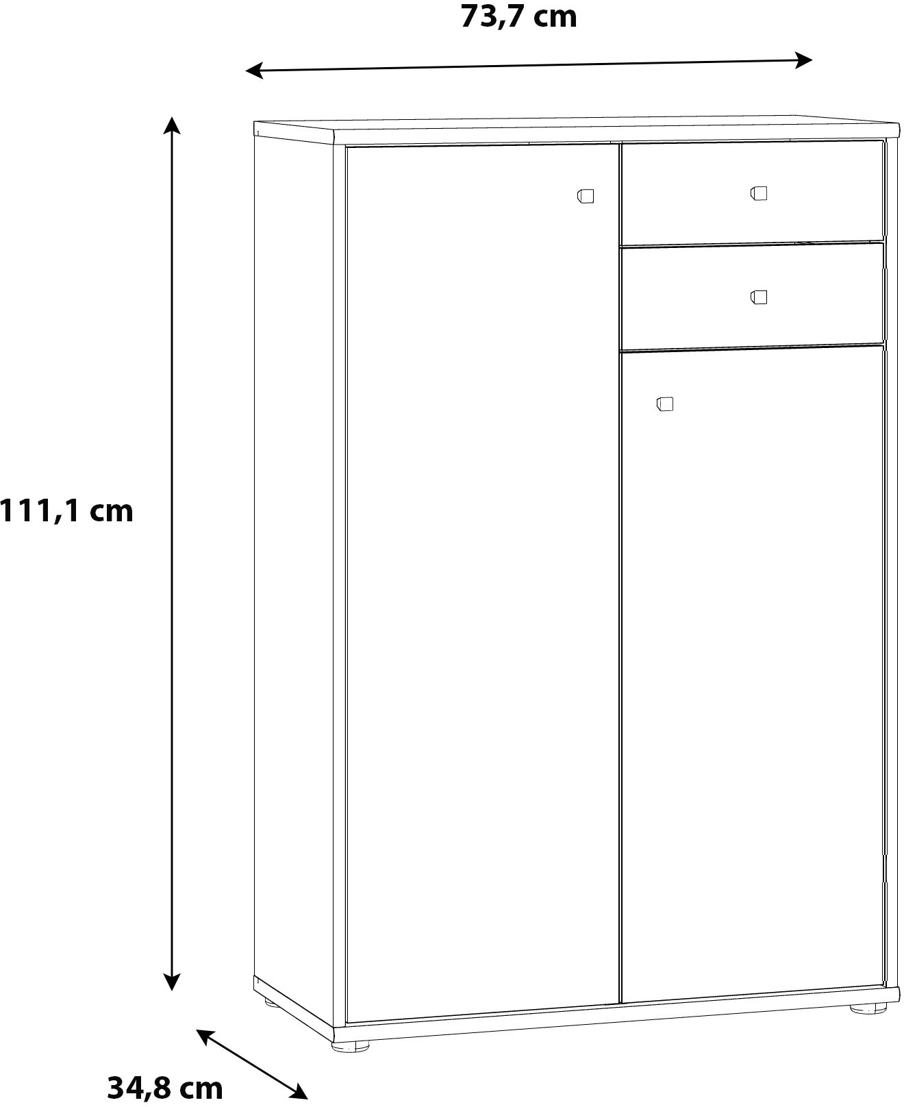FORTE Kommode »Tempra«, Breite 73,7 cm