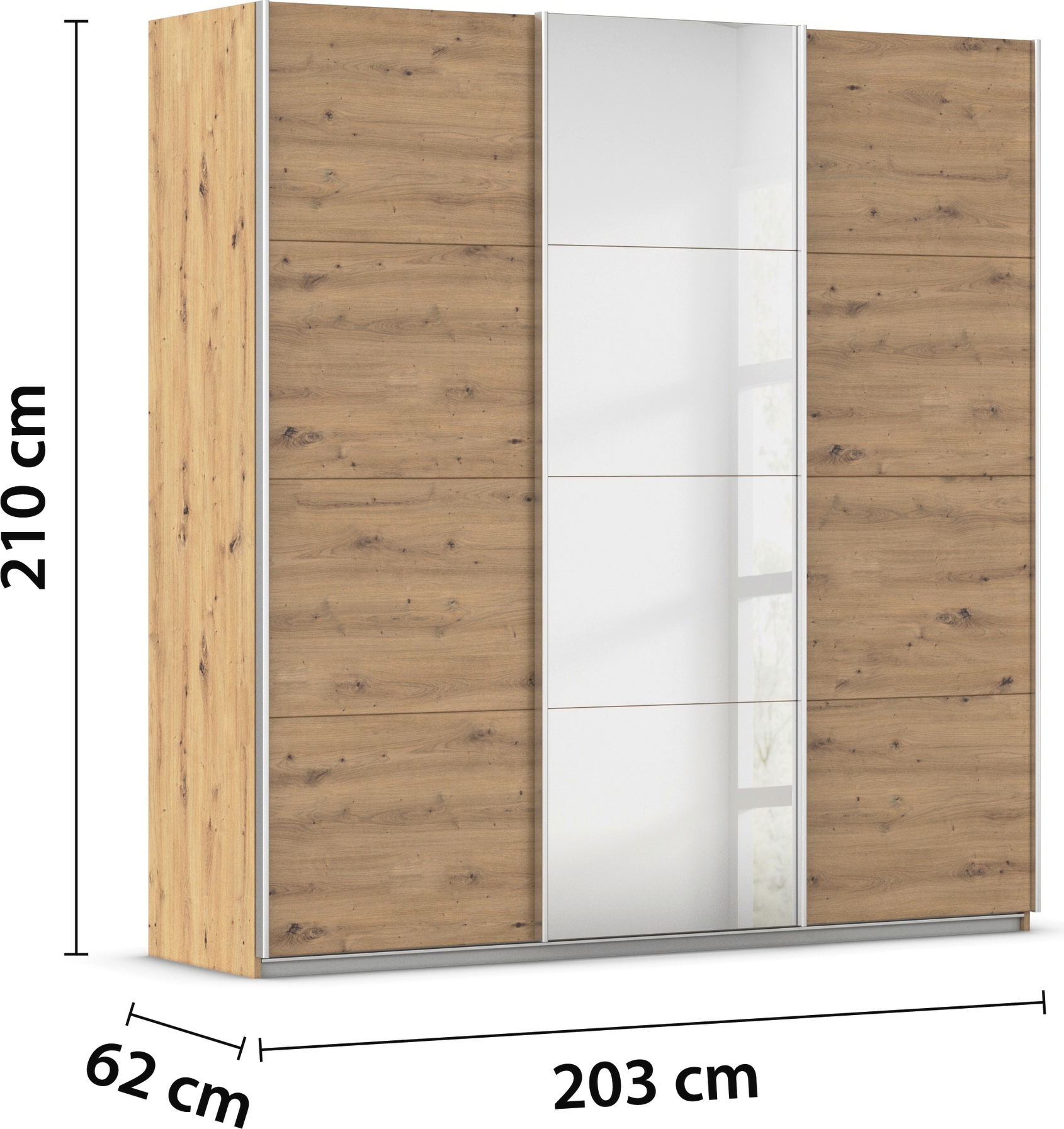 rauch Schwebetürenschrank »Kleiderschrank Schrank Garderobe AGORDO mit Dekor- oder Hochglanzfront«, durchdachte Innenausstattung, in 4 Breiten und 2 Höhen MADE IN GERMANY