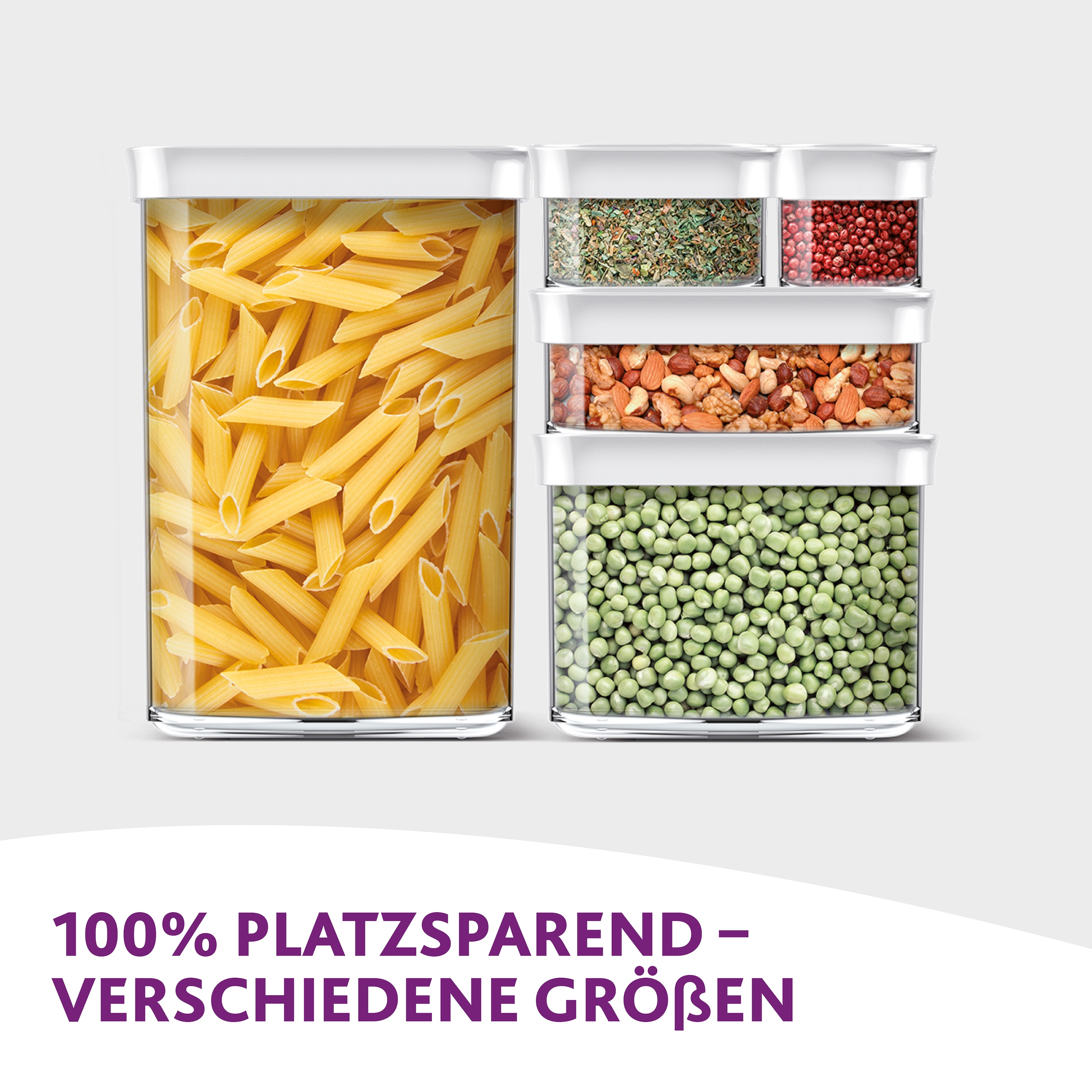 Emsa Vorratsdose »Optima«, (2 tlg.), 1,6 Liter, rechteckig, Schiebedeckel, frische Dichtung, Stapelränder