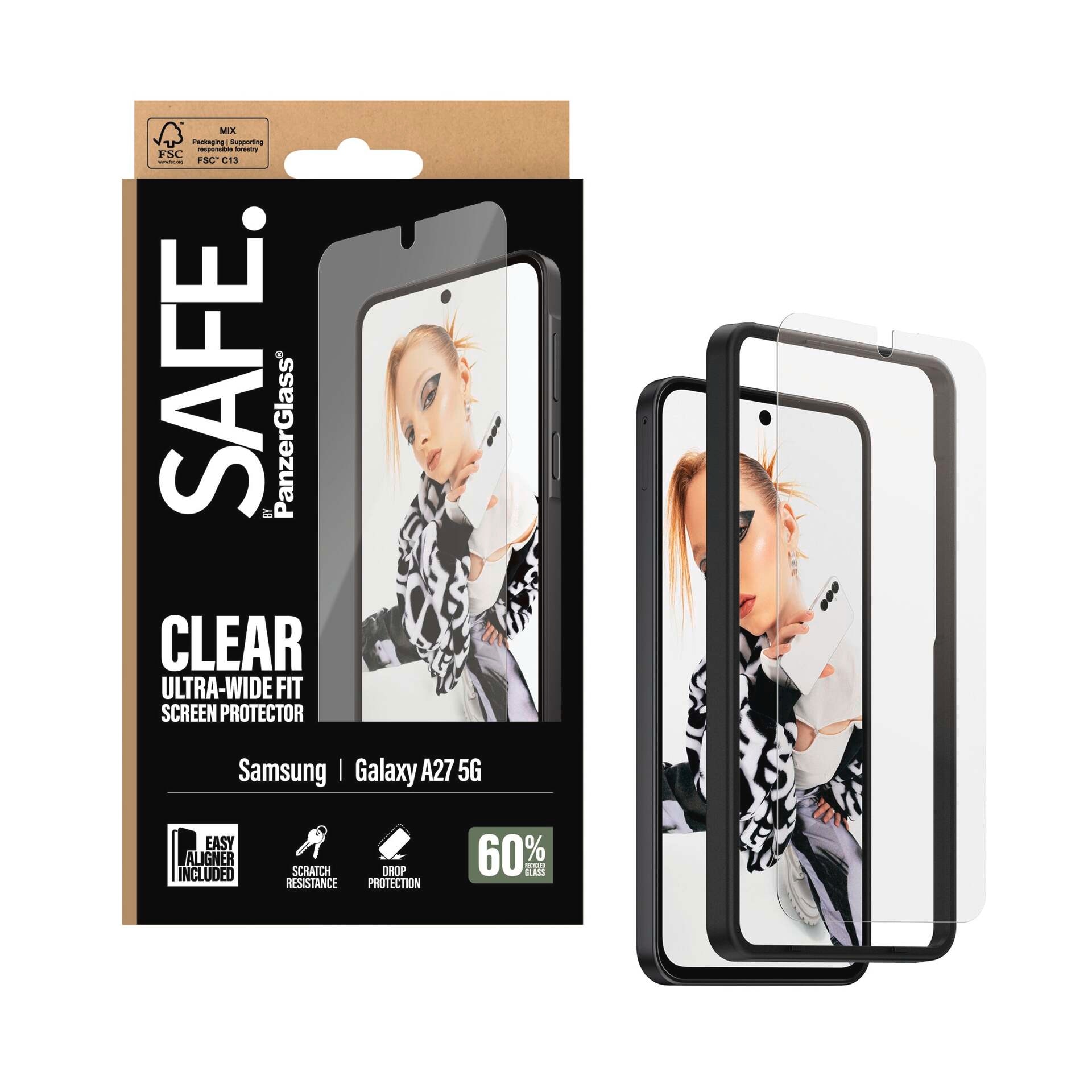 SAFE by PanzerGlass Displayschutzglas »Ultra-Wide Fit Screen Protector« für Samsung Galaxy A27 Displayschutzfolie, Schutzfolie, Bildschirmschutz, kratz- & stoßfest