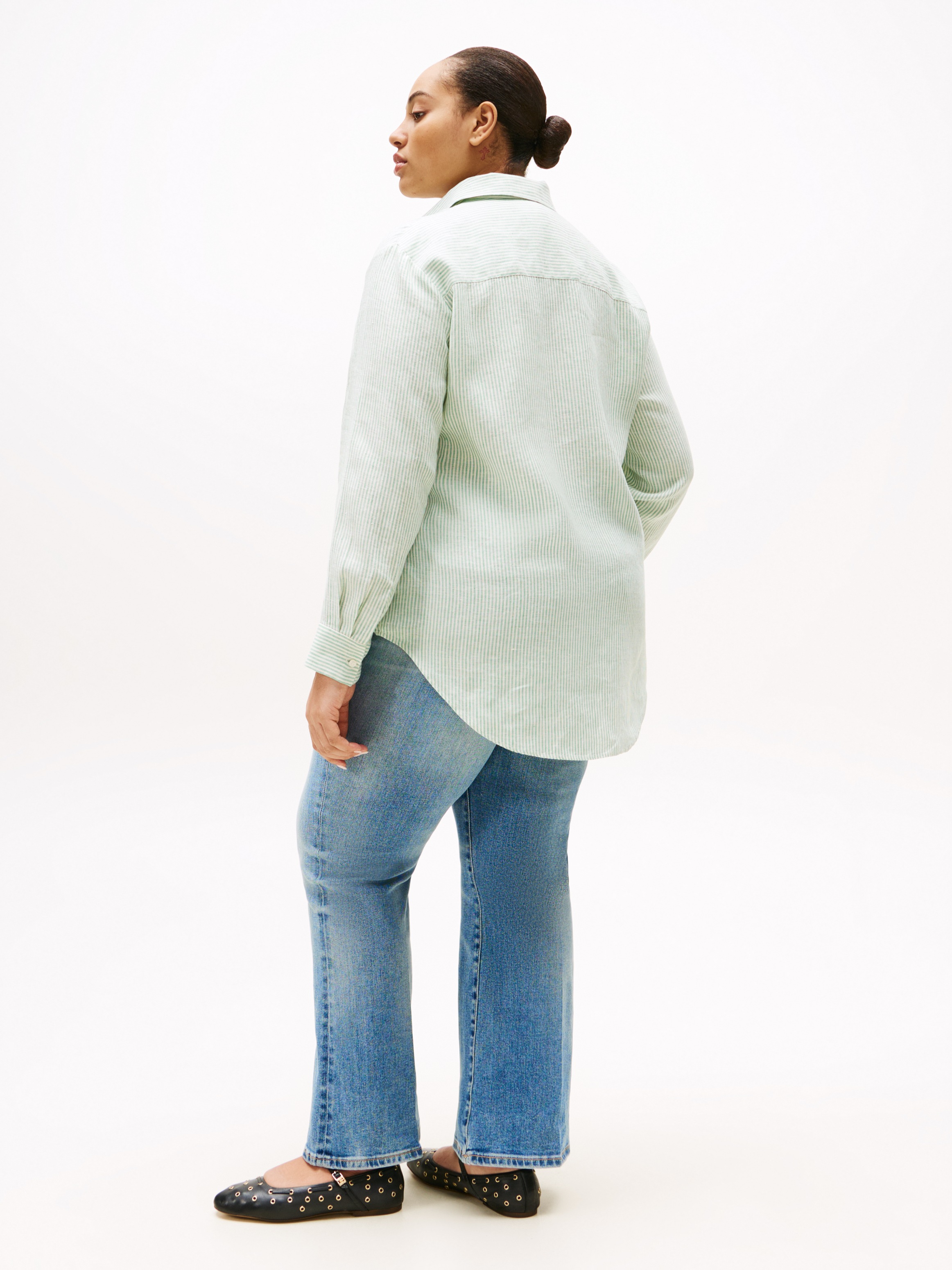Tommy Hilfiger Curve Hemdbluse »CRV ESS LINEN RELAXED SHIRT«, in Großen Größen, Leinenqualität