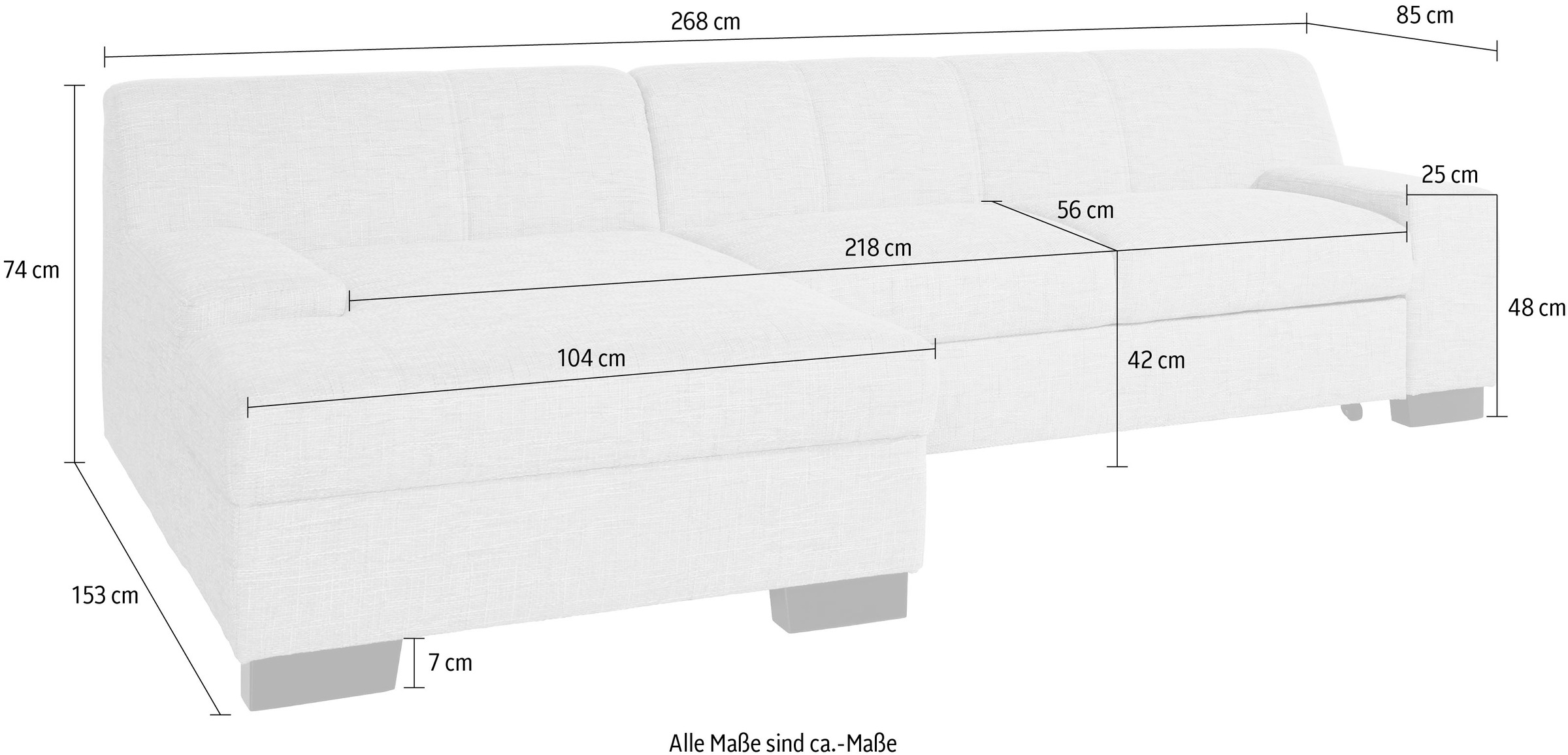 DOMO collection Ecksofa »Norma Top, elegant und modern, flache Armlehnen, komfortabel, L-Form«, wahlweise mit Bettfunktion
