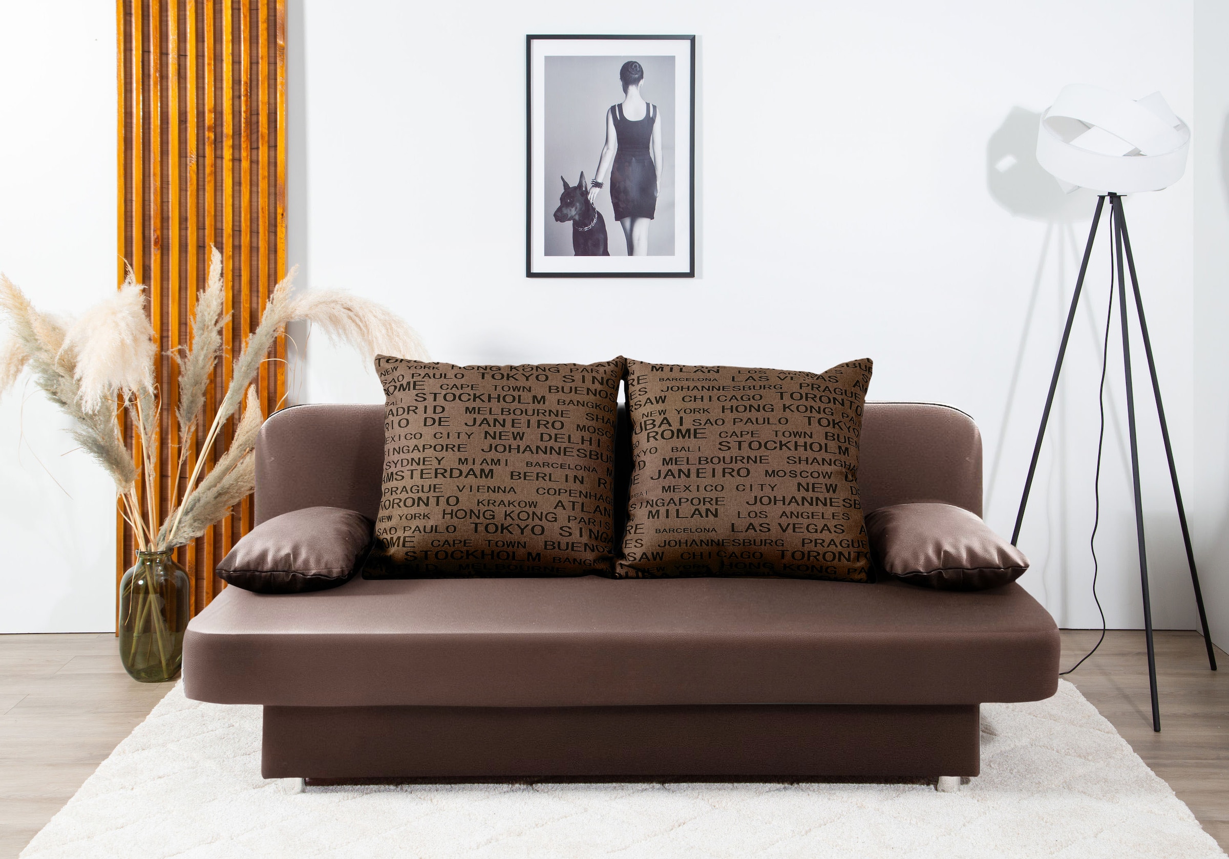 COLLECTION AB Schlafsofa »Ulla inkl. Bettfunktion und Bettkasten«, Schlafsofa,Bettfunktion,Bettkasten,inkl. Rückenkissen,Armlehnekissen