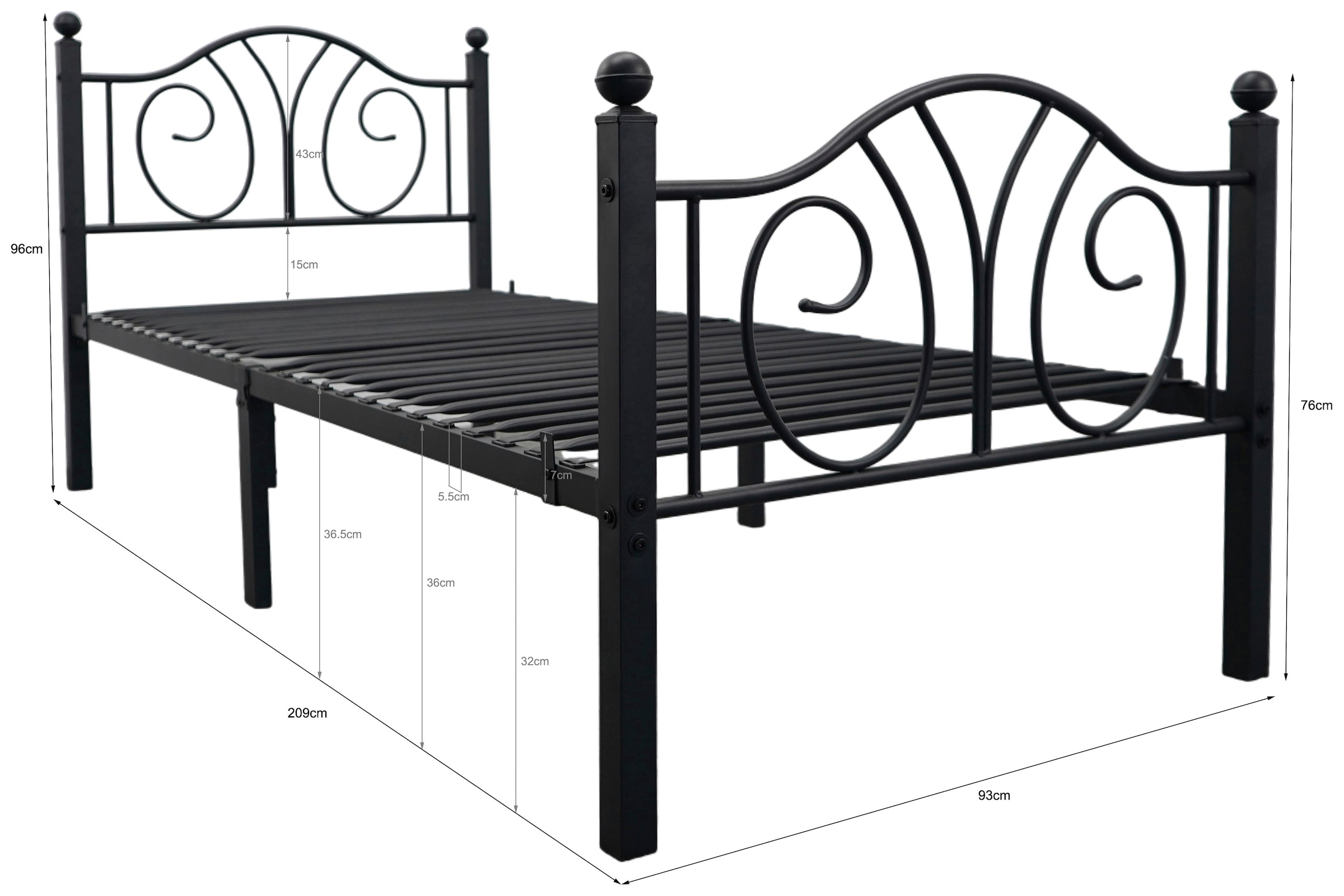 OTTO home Metallbett »LUND Landhausbett Bett Märchenbett Prinzessinbett« Träume wie im Märchen: Dein romantisches Metallbett in 2 Breiten