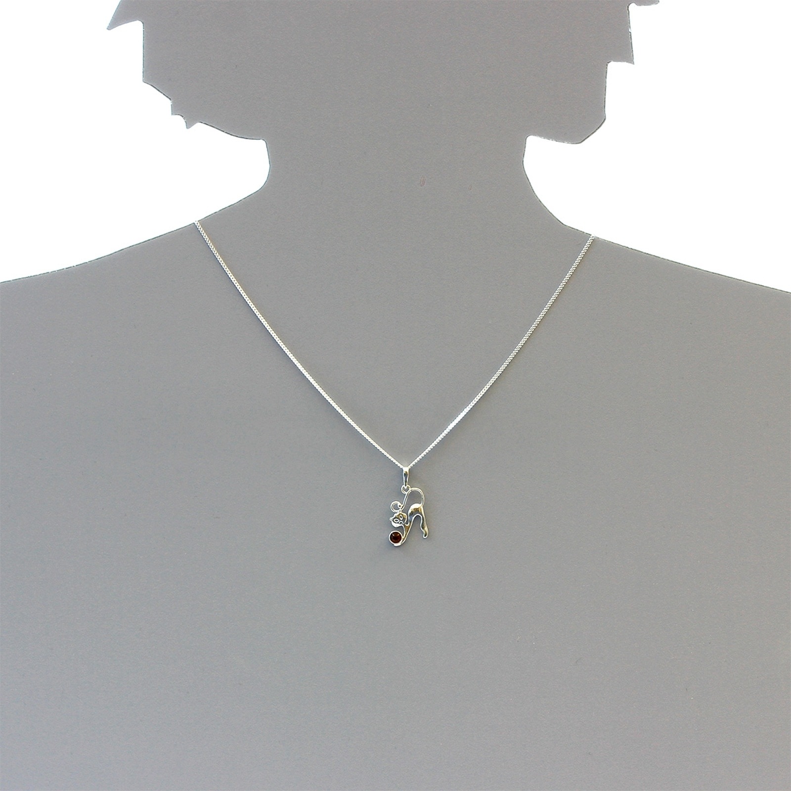OSTSEE-SCHMUCK Kette mit Anhänger »- Katze - Silber 925/000 - Bernstein«