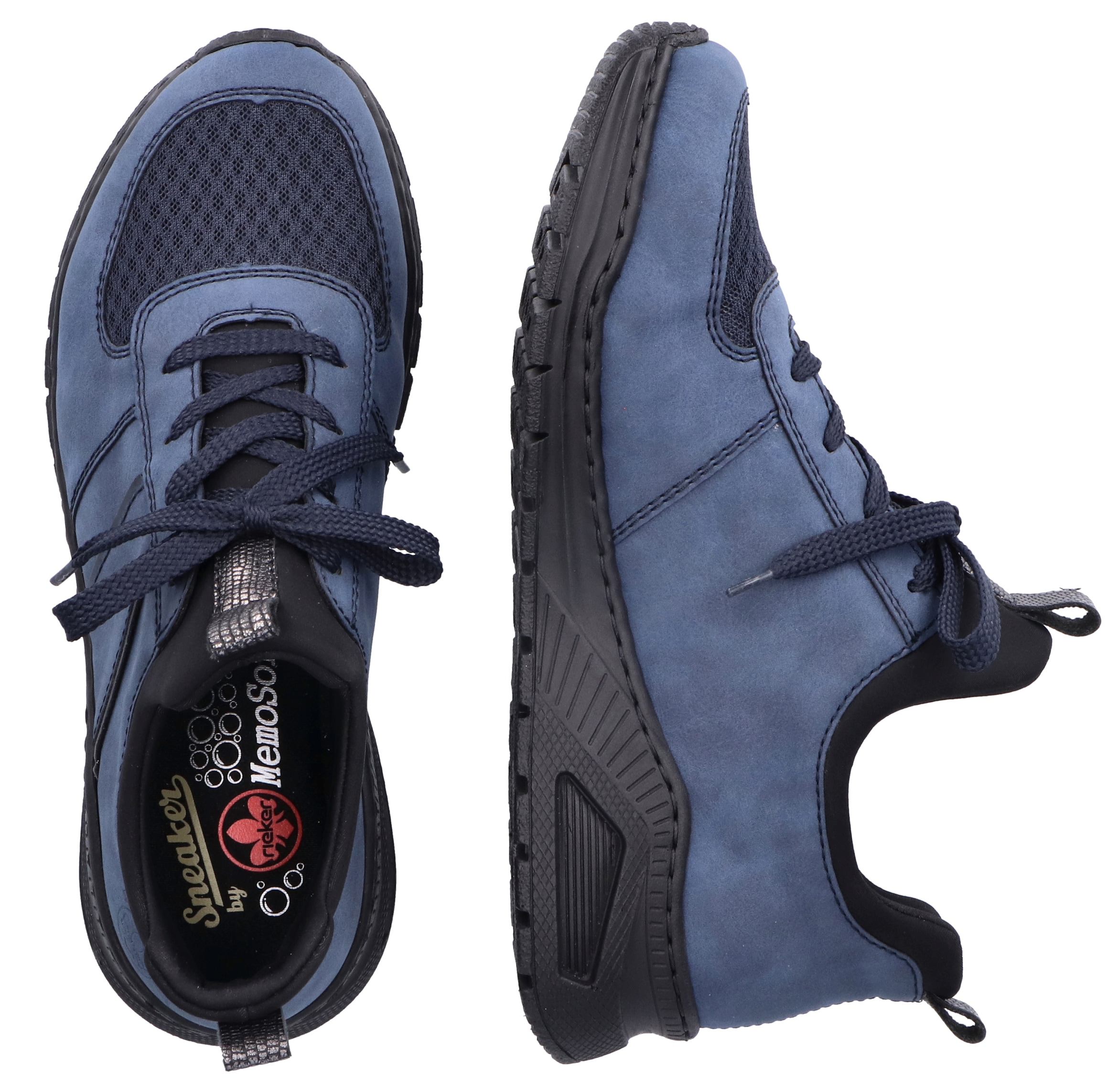 Rieker Slip-On Sneaker, Schlupfschuh, Halbschuh, Freizeitsneaker, weiche MemoSoft-Innensohle
