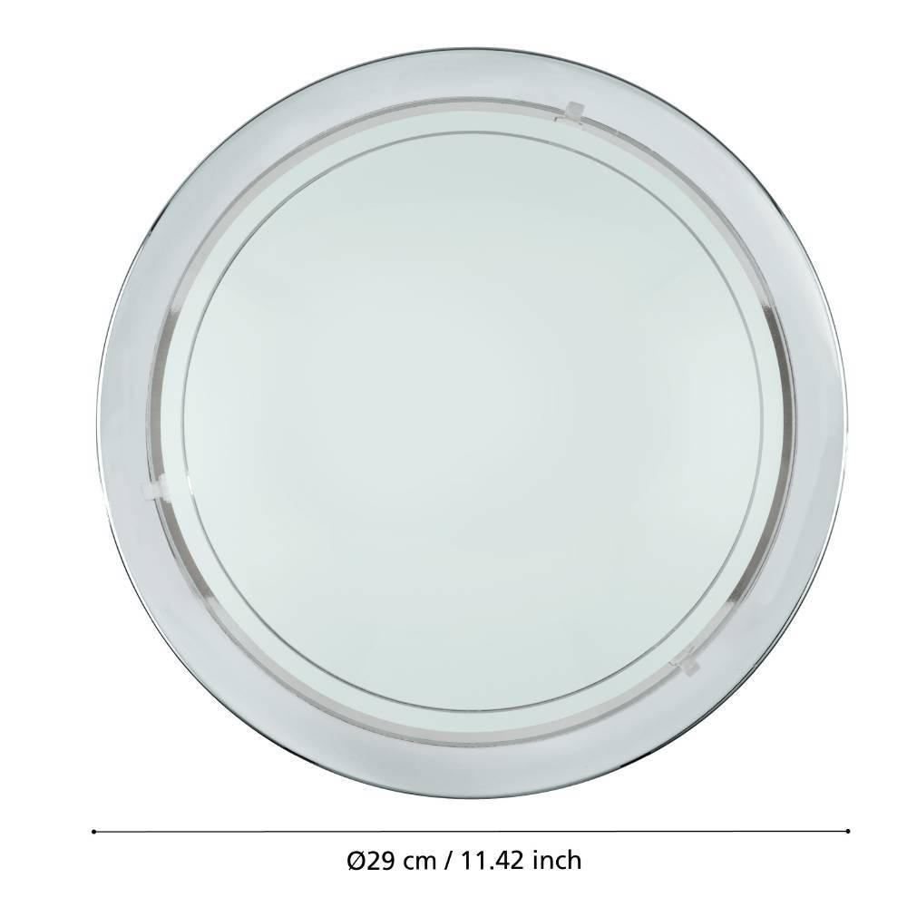 EGLO Deckenleuchte »PLANET 1 Deckenlampe, chrom, Stahl, Glas, Küchenlampe, E27«, 1 flammig, Leuchtmittel E27 | ohne Leuchtmittel, Wohnzimmerlampe, Flurlampe, Esszimmer, Büro, zeitlos, 29x29x8,5cm
