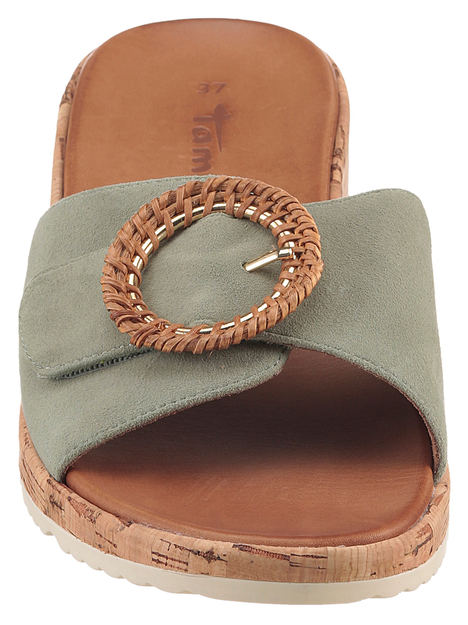 Tamaris Pantolette  , Keilabsatz, Sommerschuh, Schlupfschuh mit hübscher Zierschnalle