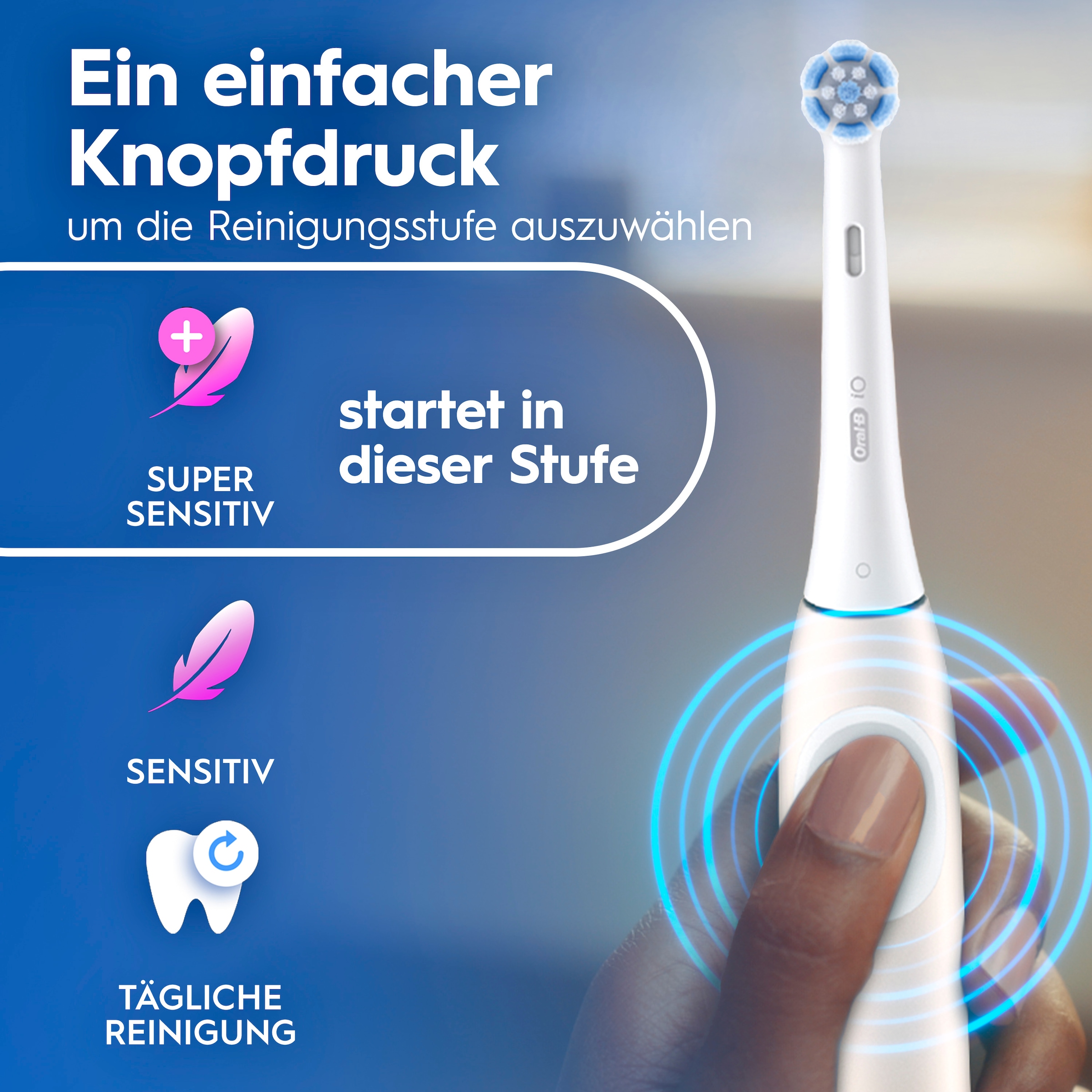 Oral-B Elektrische Zahnbürste »iO Series 2« 1 Stk. Aufsteckbürsten für die sanfte Reinigung,  Reise-Etui