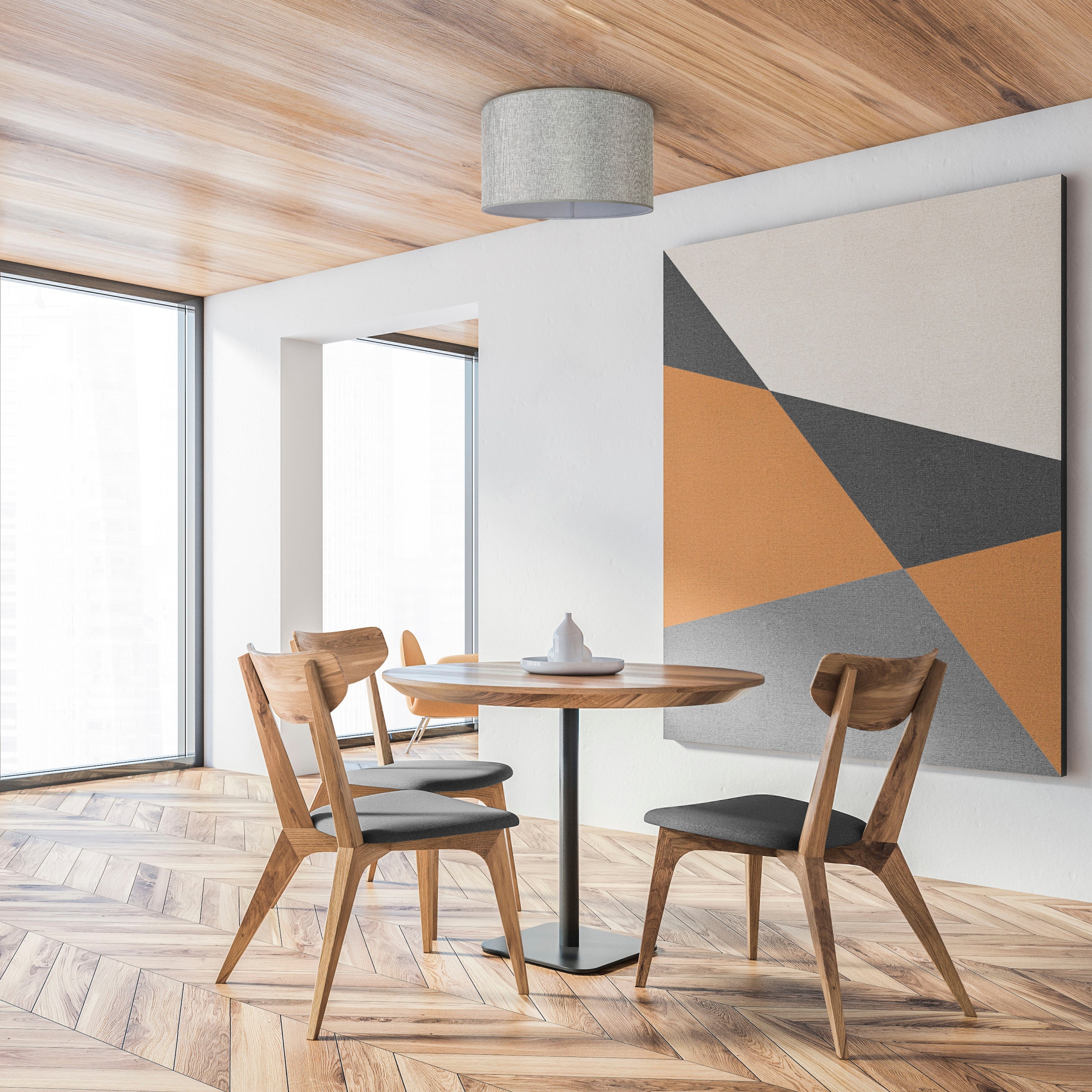 Paco Home Deckenleuchte »HUGO CANVAS UNI COLOR« E27 Esszimmer Stoffschirm Einfarbig Leinen Skandinavisch Deckenleuchte