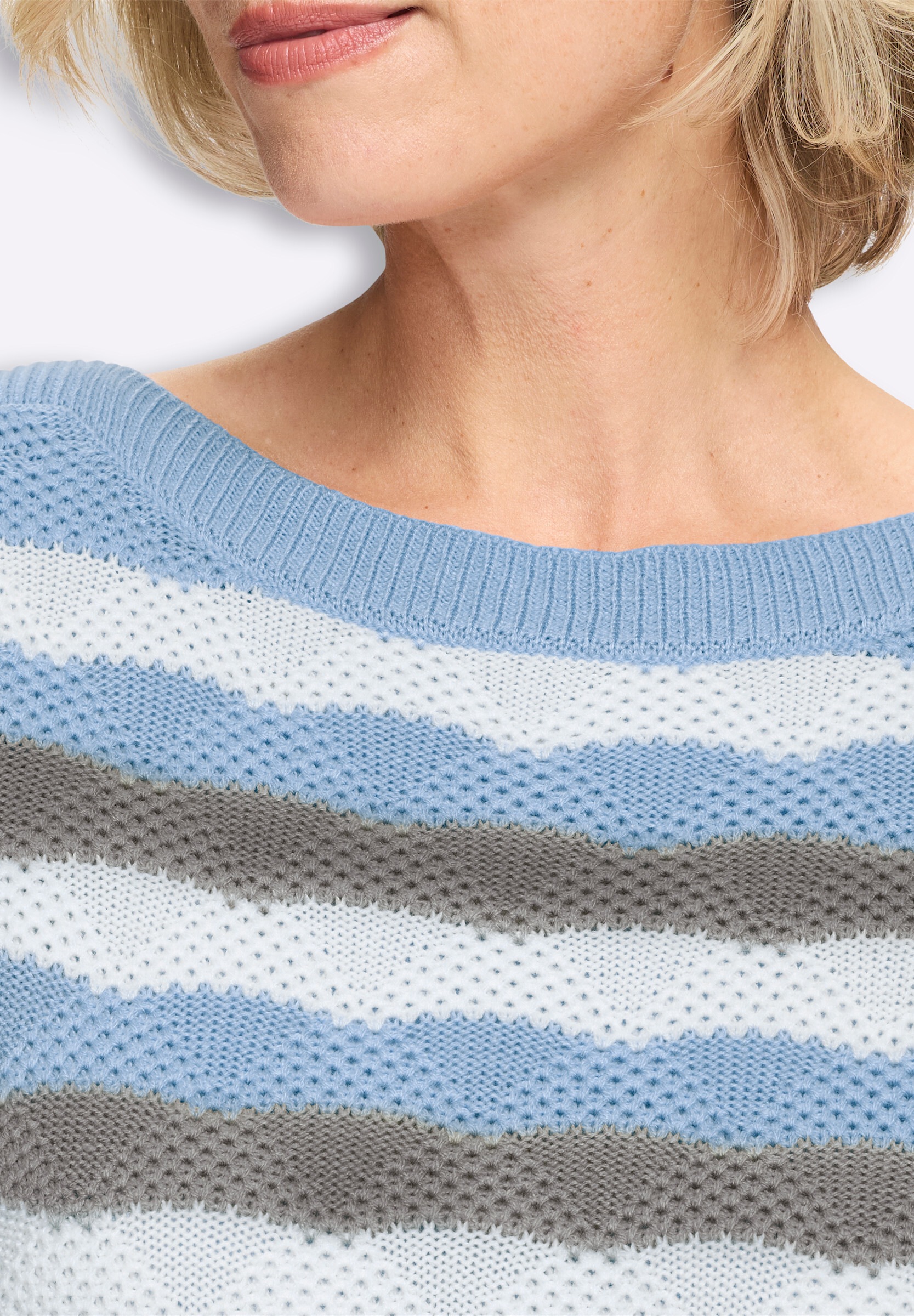 Sieh an! Strickpullover »Langarm-Pullover Ajourpullover«
