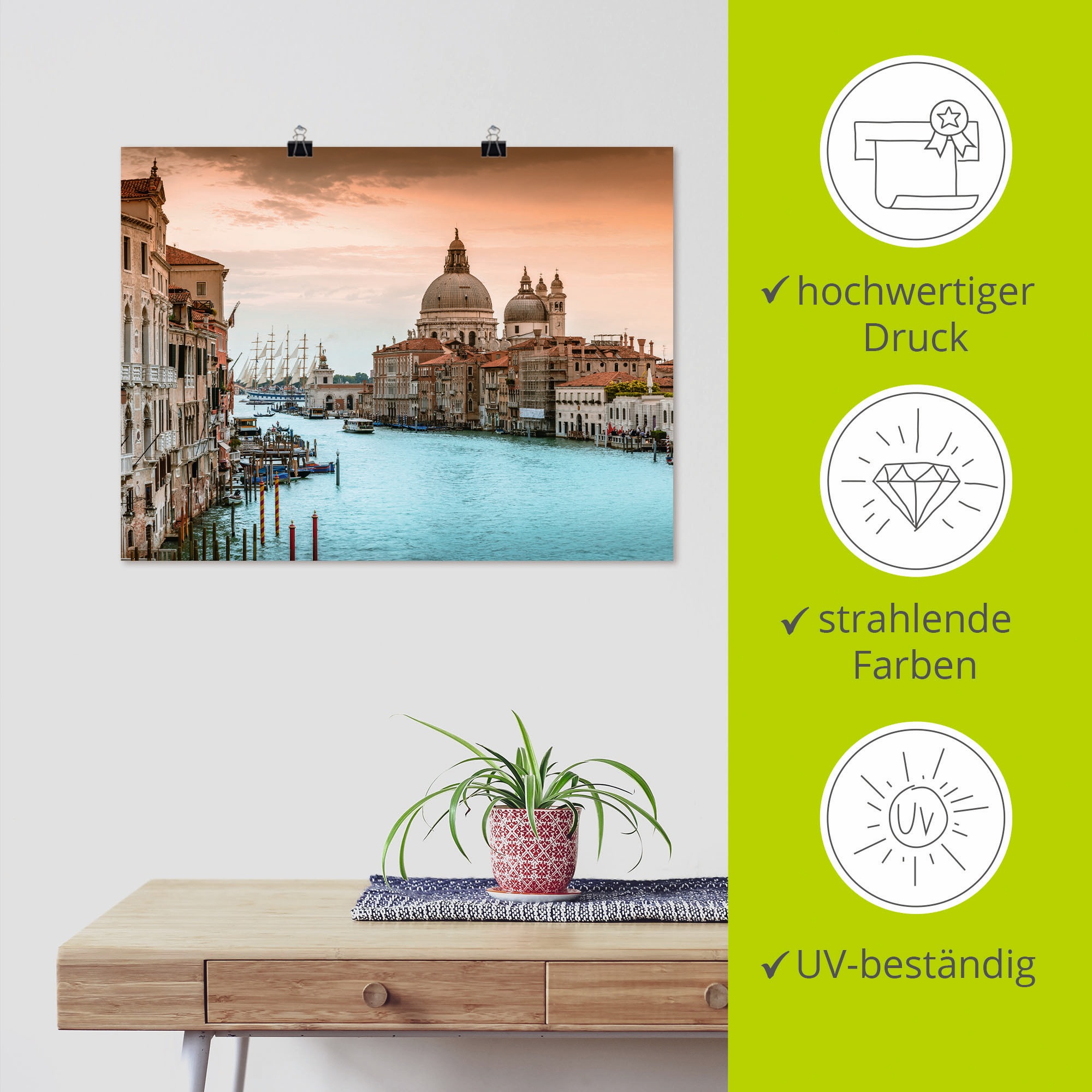 Artland Wandbild »Venedig Canal Grande I«, Italien, (1 St.), als Alubild, Outdoorbild, Leinwandbild, Poster, Wandaufkleber