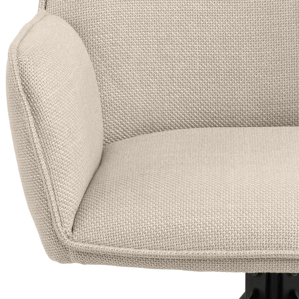 ACTONA GROUP Esszimmerstuhl »Glenda Armlehnstuhl, Polsterstuhl,«, Luxus-Microfaser, gepolstert, mit Armlehne, schwarze Stahlbeine, drehbar, 2er-Set