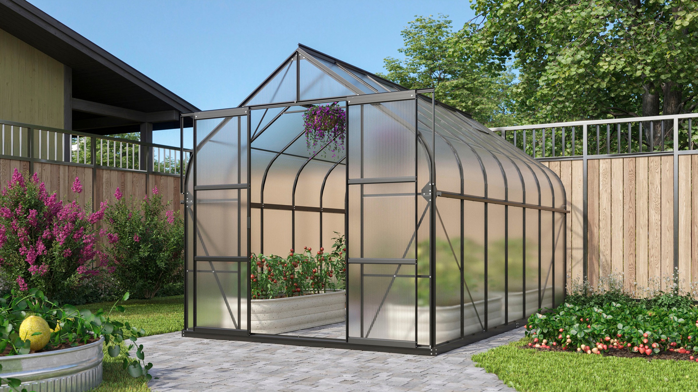 Vitavia Gewächshaus »Dione 11500« Alu-Profile, Stahlfundamentrahmen, 4 mm Hohlkammerplatten