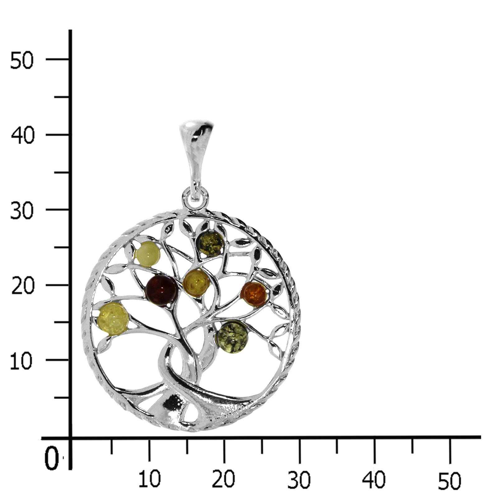 OSTSEE-SCHMUCK Kettenanhänger »- Lebensbaum 30 mm - Silber 925/000 - Bernstein« ()