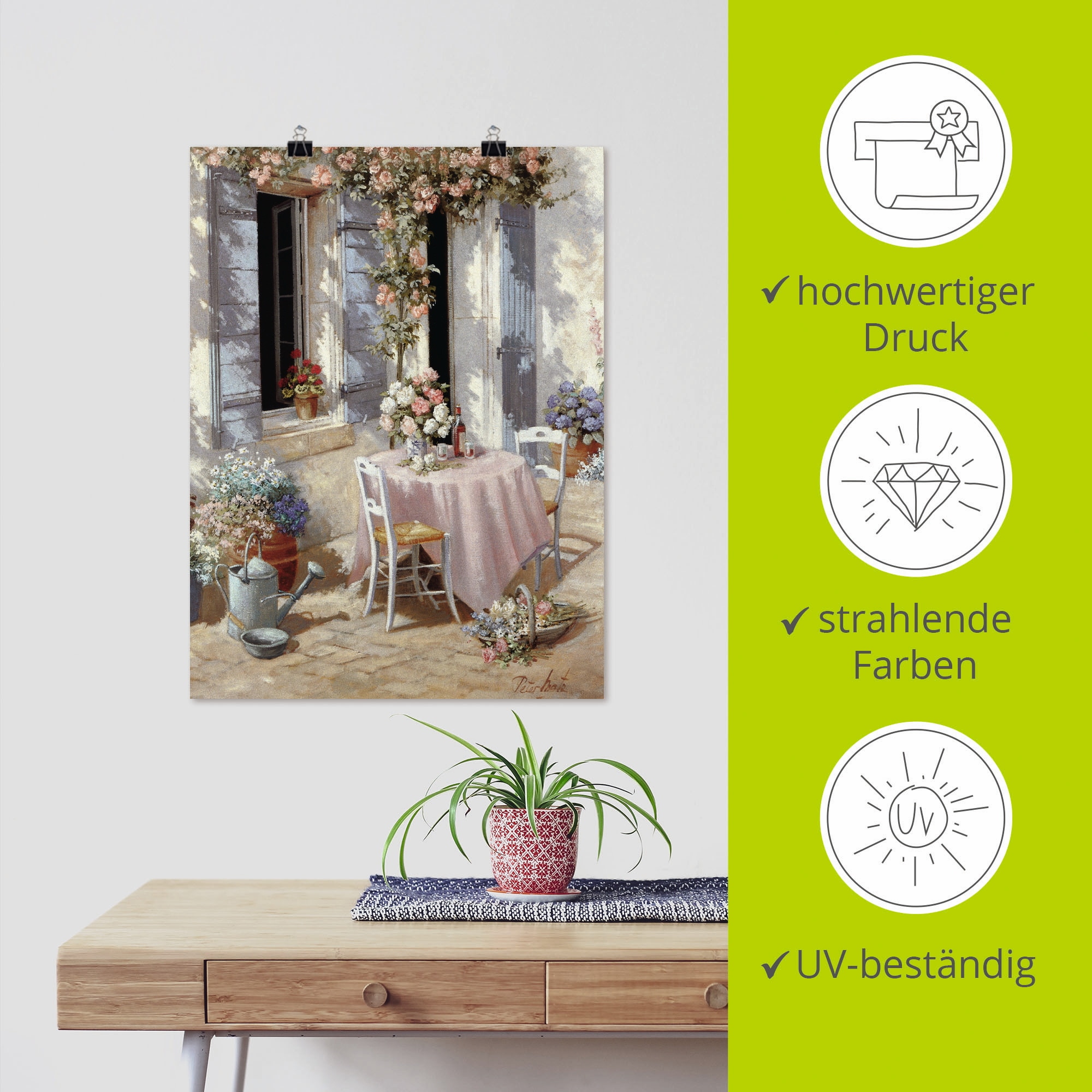 Artland Wandbild »Einladung« Garten 1 Stk. tlg. als Leinwandbild, Poster in verschied. Größen